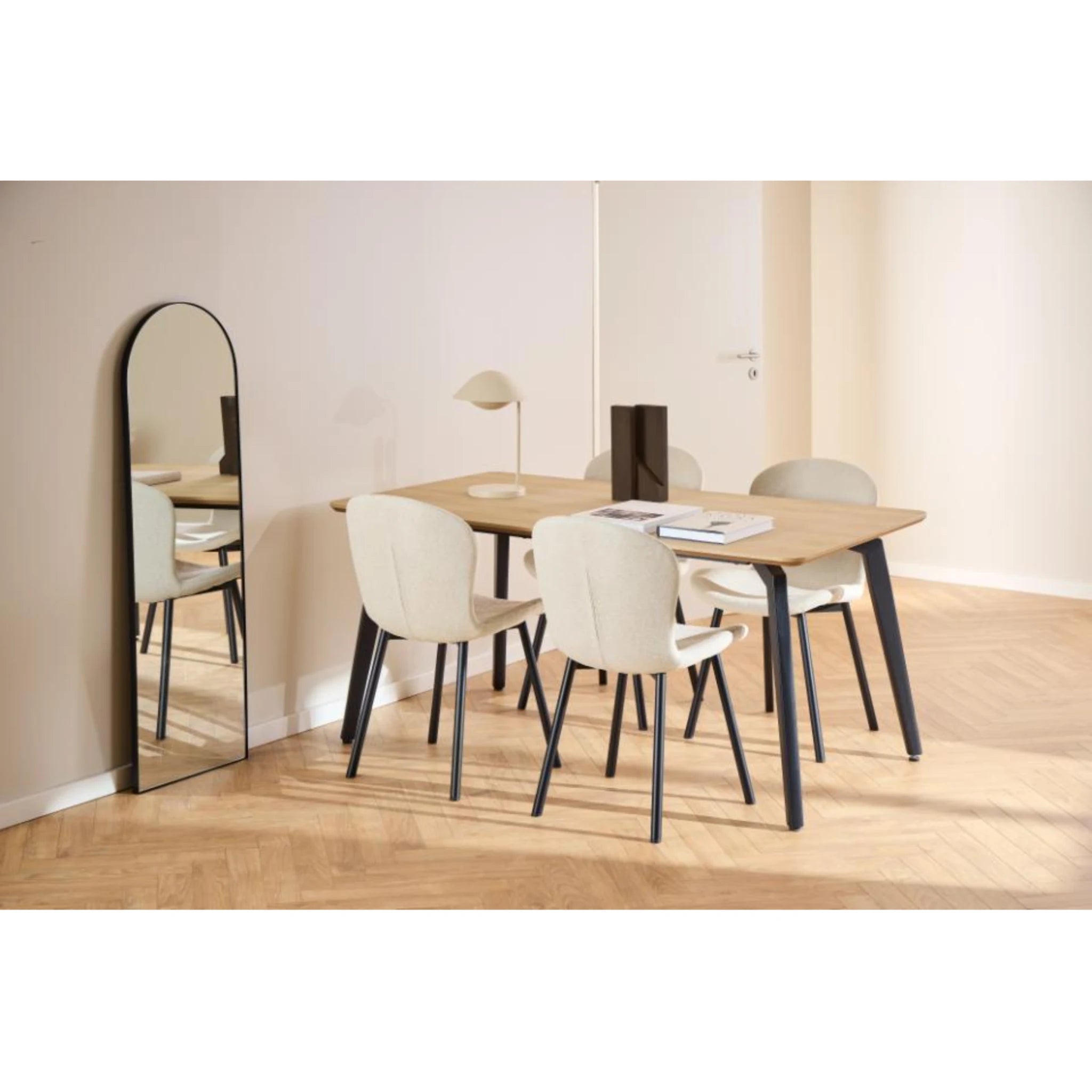 Hjem Design Esra Dining Chair, Beige, Set of 2