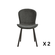 Hjem Design Esra Dining Chair, Dark Grey, Set of 2