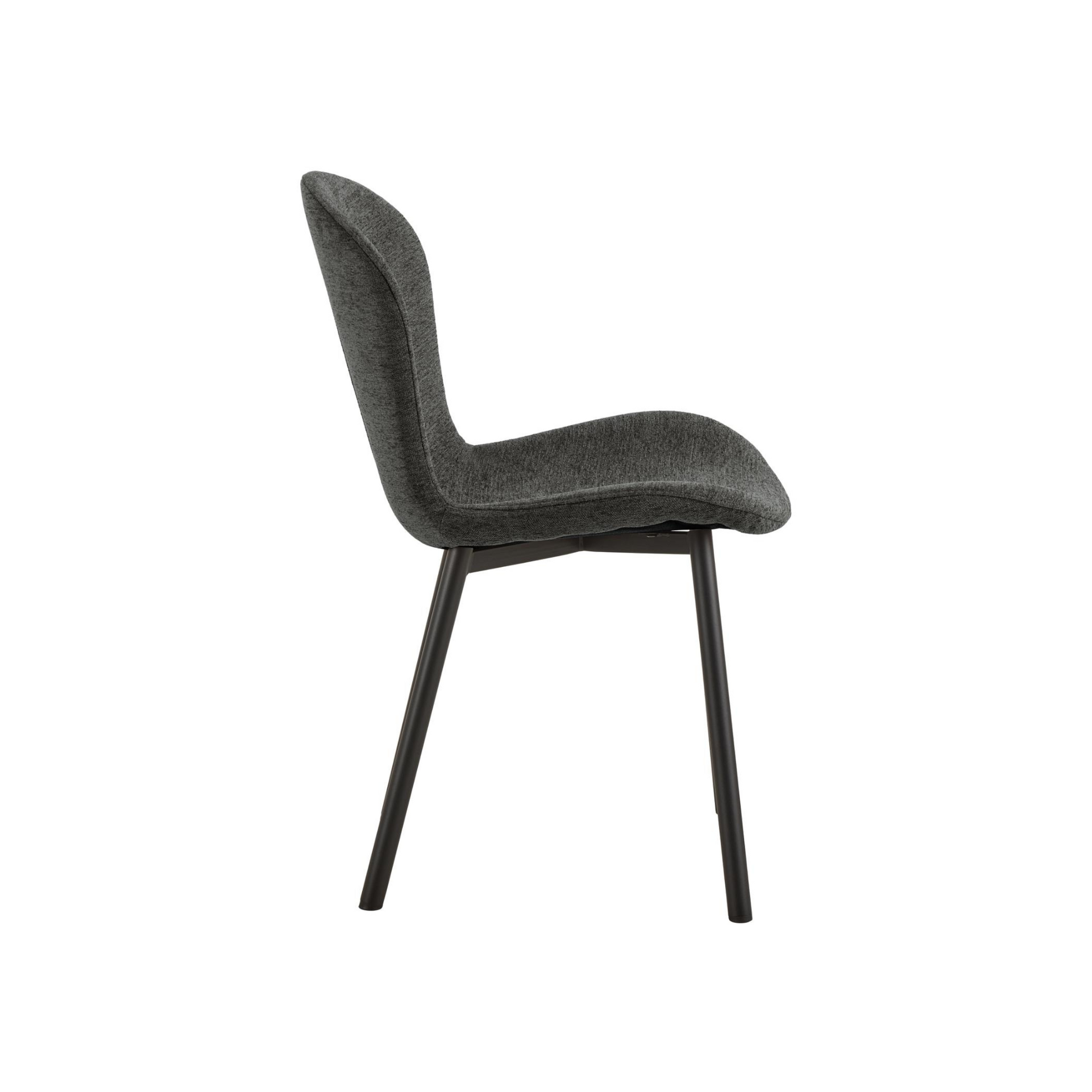 Hjem Design Esra Dining Chair, Dark Grey, Set of 2