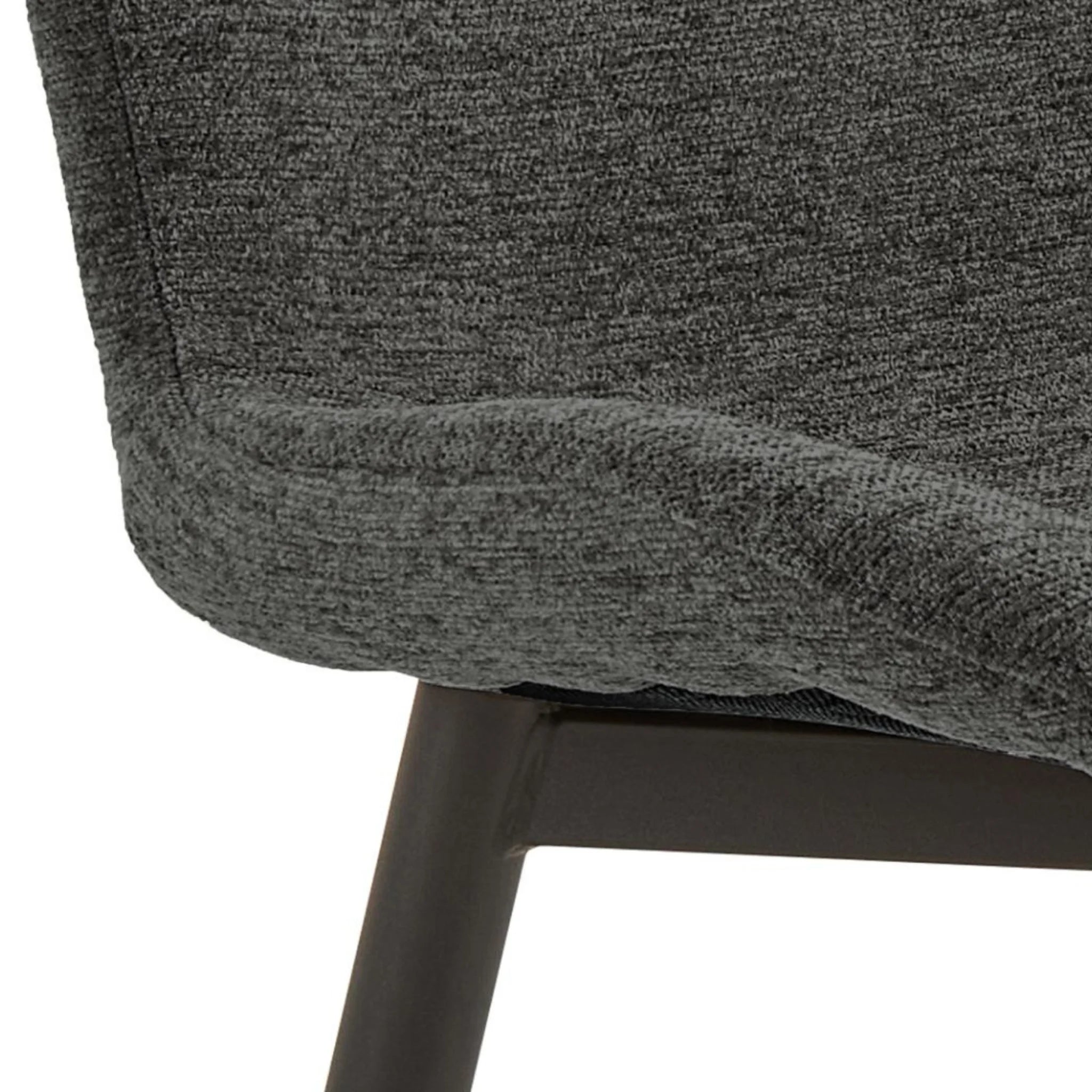 Hjem Design Esra Dining Chair, Dark Grey, Set of 2