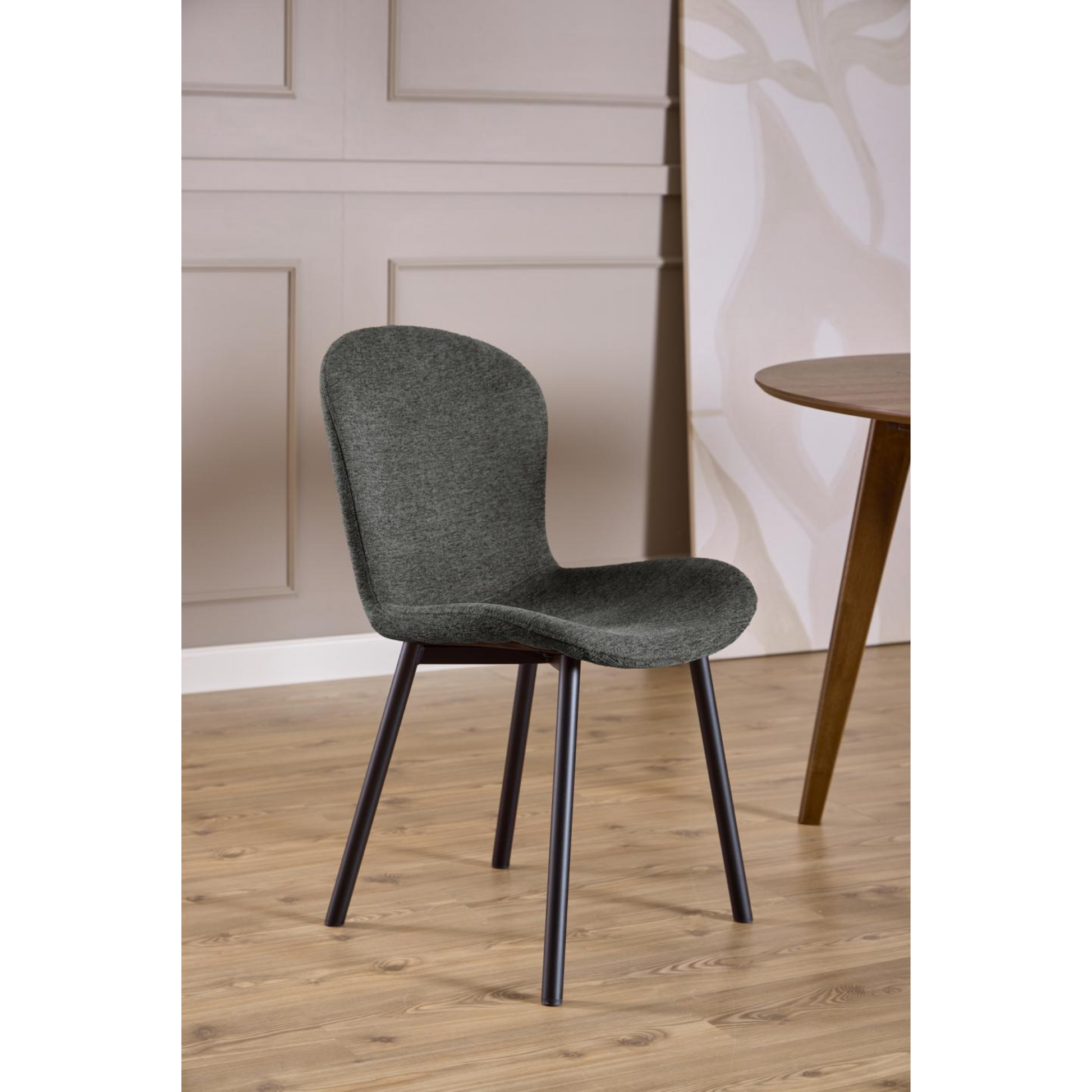 Hjem Design Esra Dining Chair, Dark Grey, Set of 2