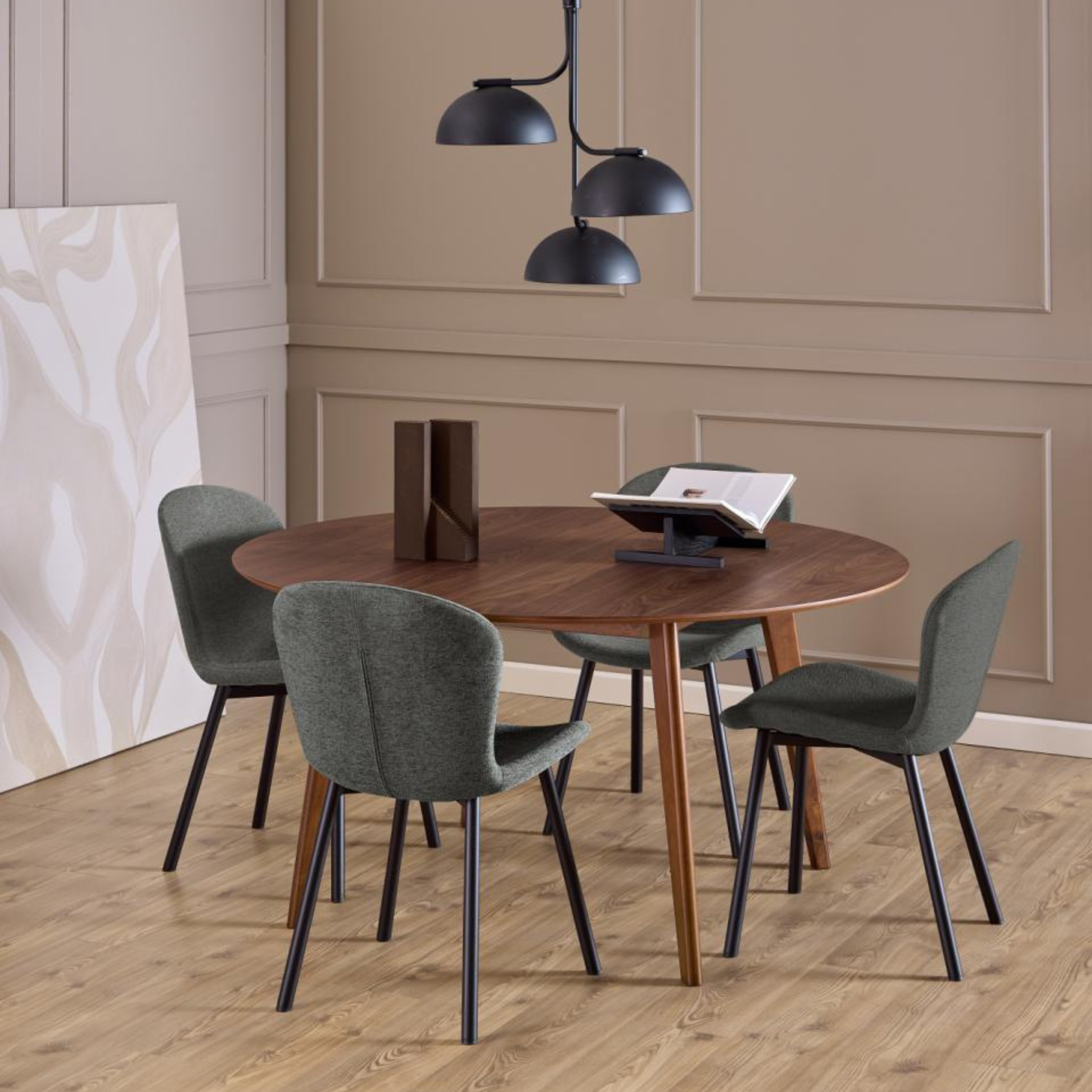 Hjem Design Esra Dining Chair, Dark Grey, Set of 2