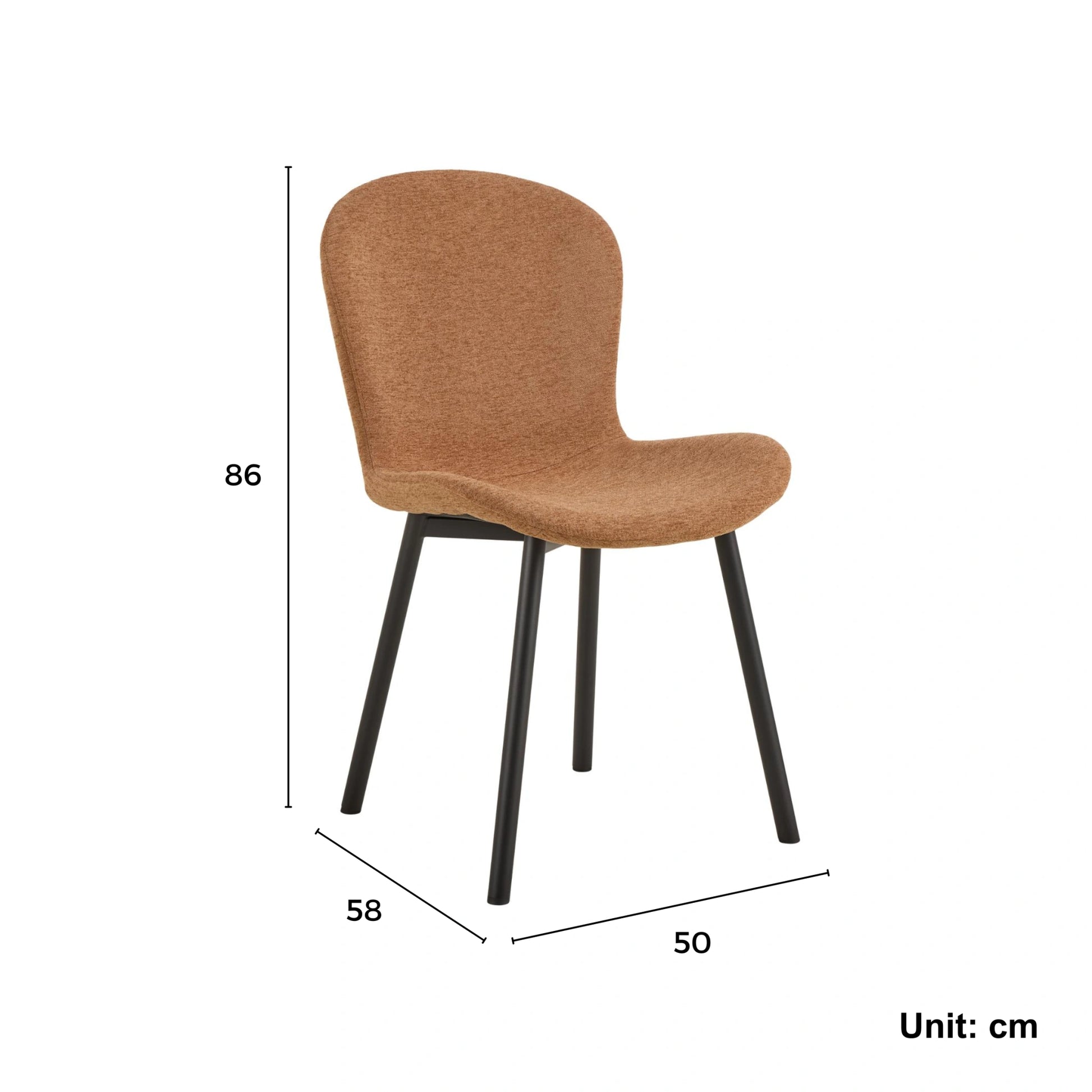 Hjem Design Esra Dining Chair, Terracotta, Set of 2