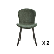 Hjem Design Esra Dining Chair, Green, Set of 2