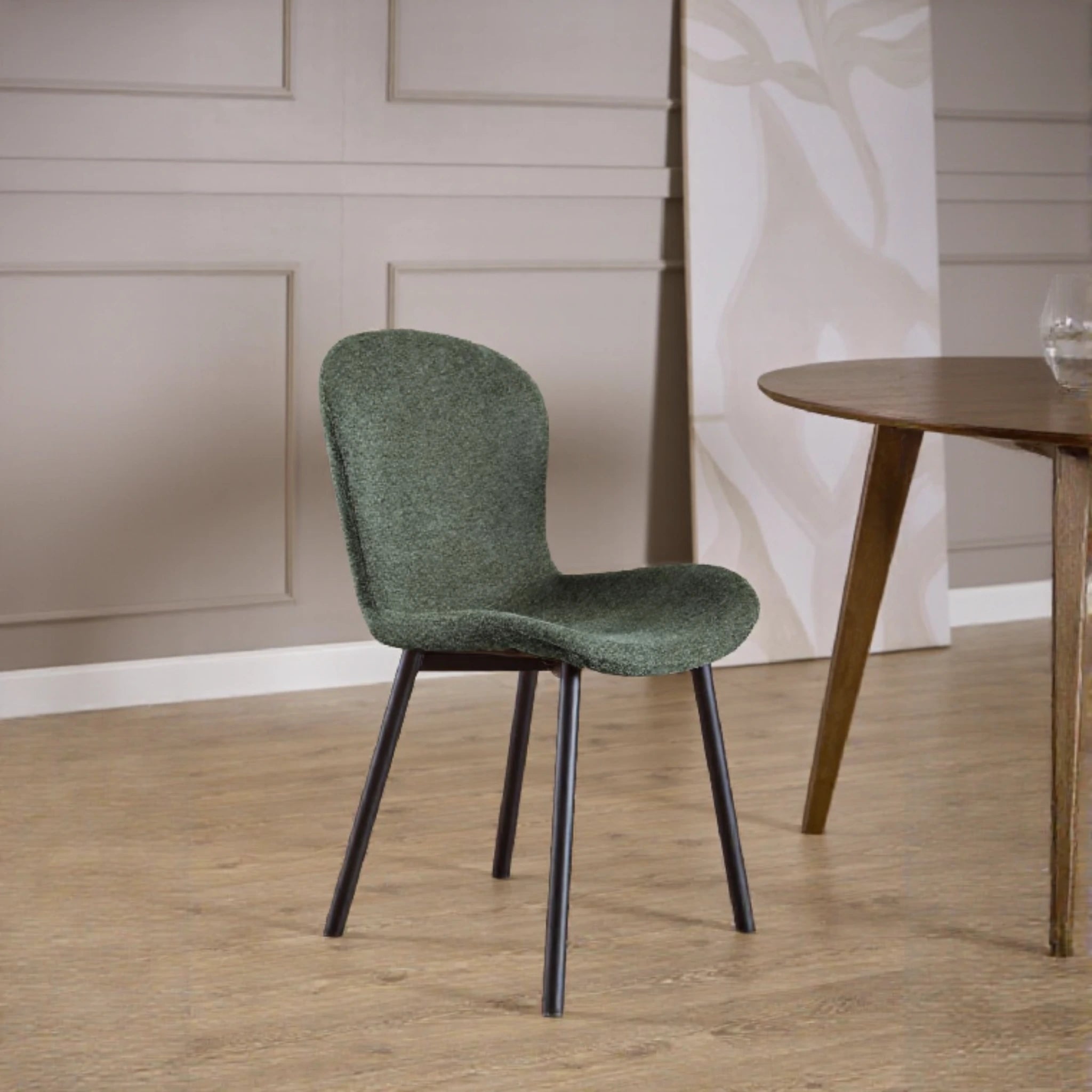 Hjem Design Esra Dining Chair, Green, Set of 2