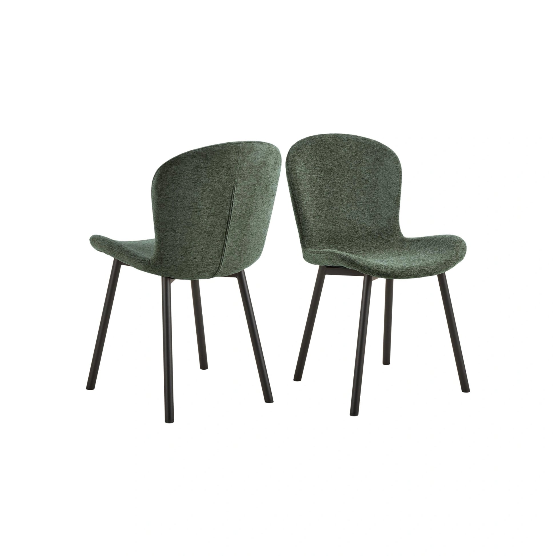 Hjem Design Esra Dining Chair, Green, Set of 2