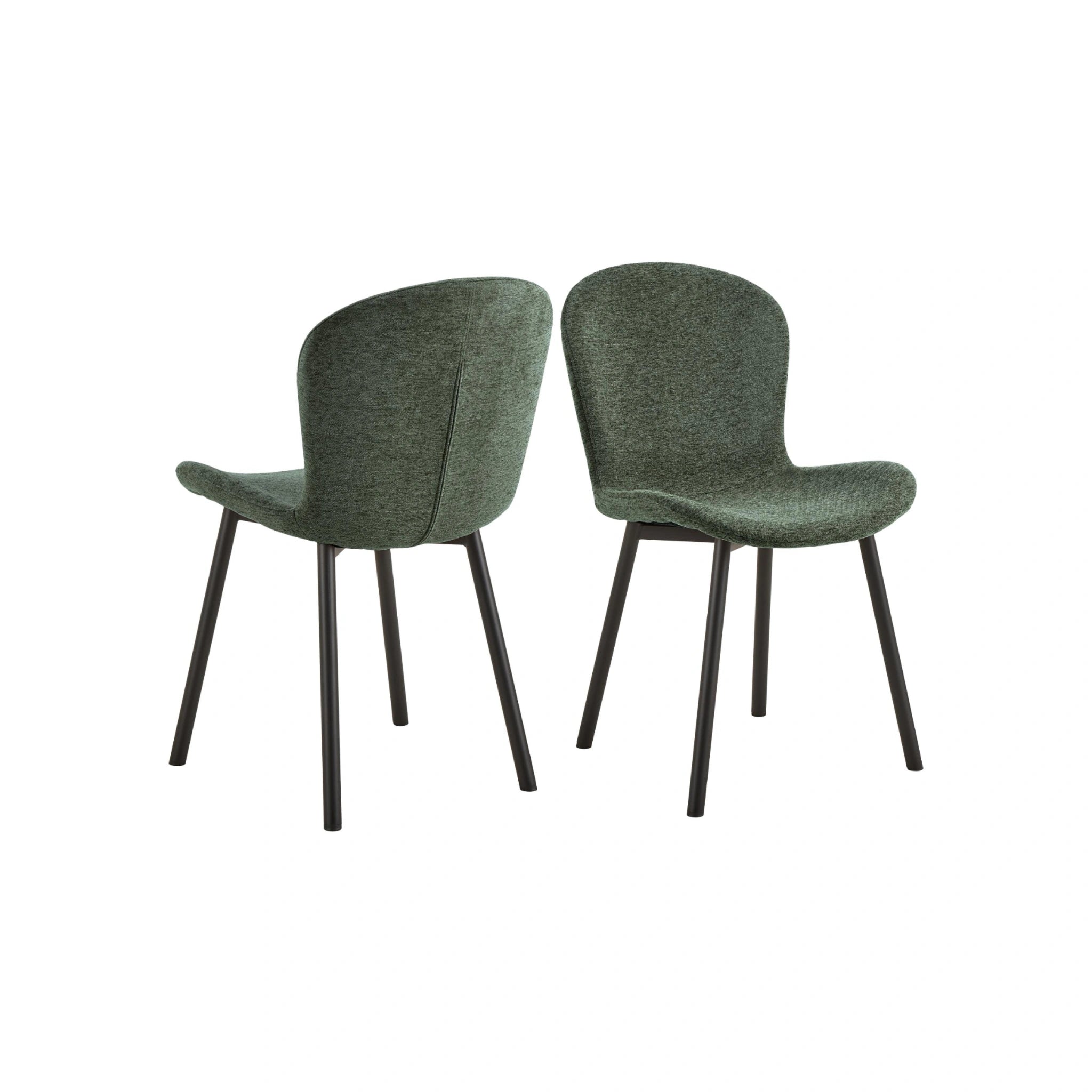 Hjem Design Esra Dining Chair, Green, Set of 2