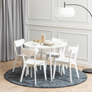Hjem Design Roxby Round Dining Table Set, White