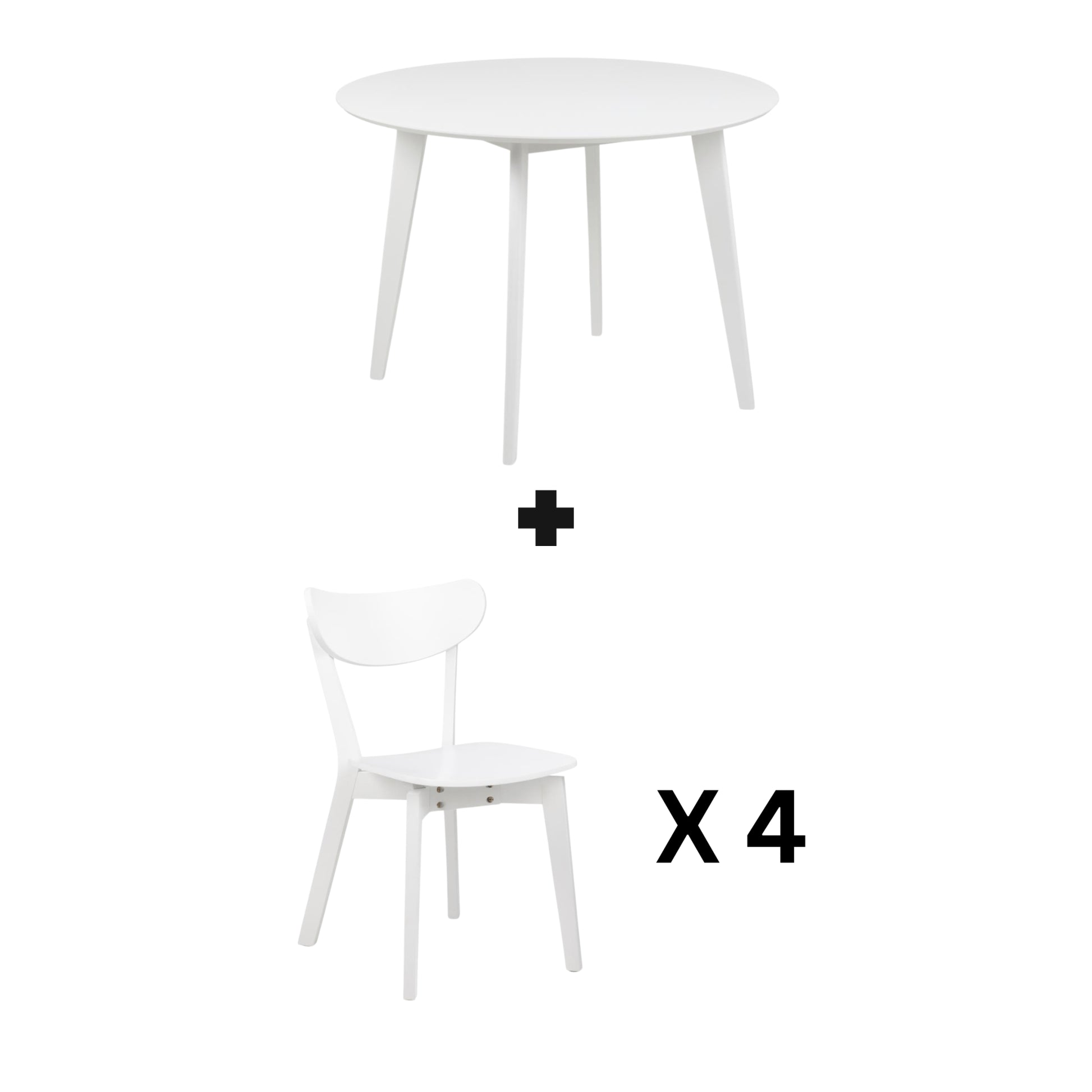 Hjem Design Roxby Round Dining Table Set, White