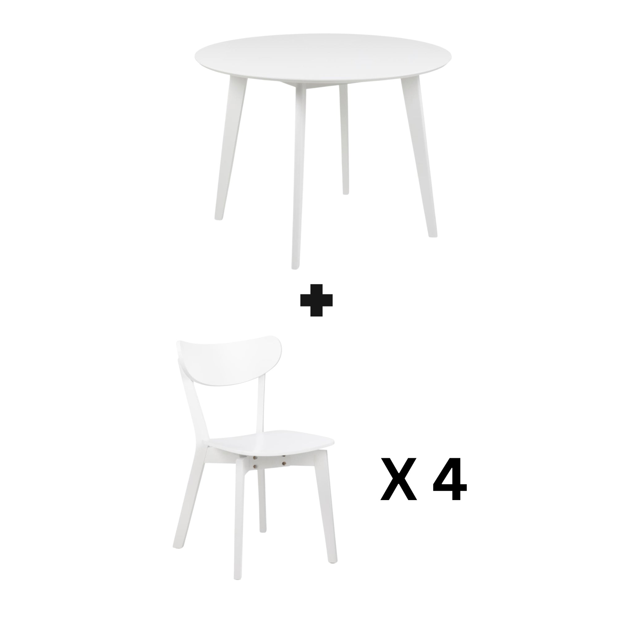 Hjem Design Roxby Round Dining Table Set, White