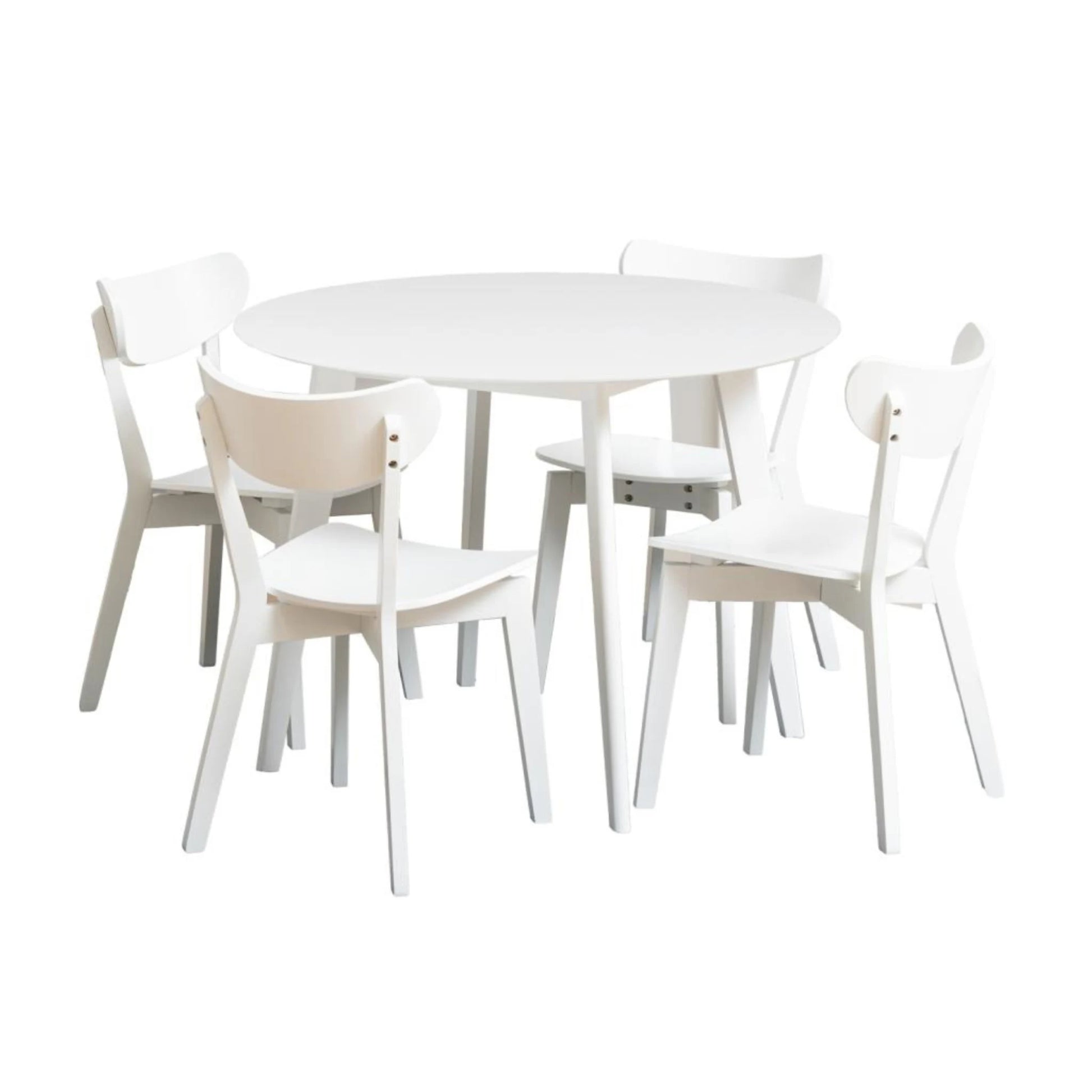 Hjem Design Roxby Round Dining Table Set, White