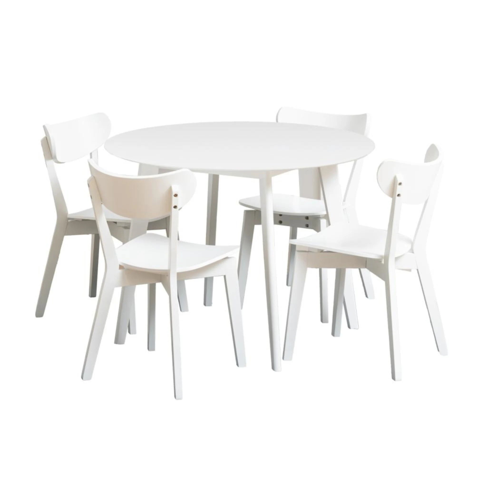 Hjem Design Roxby Round Dining Table Set, White