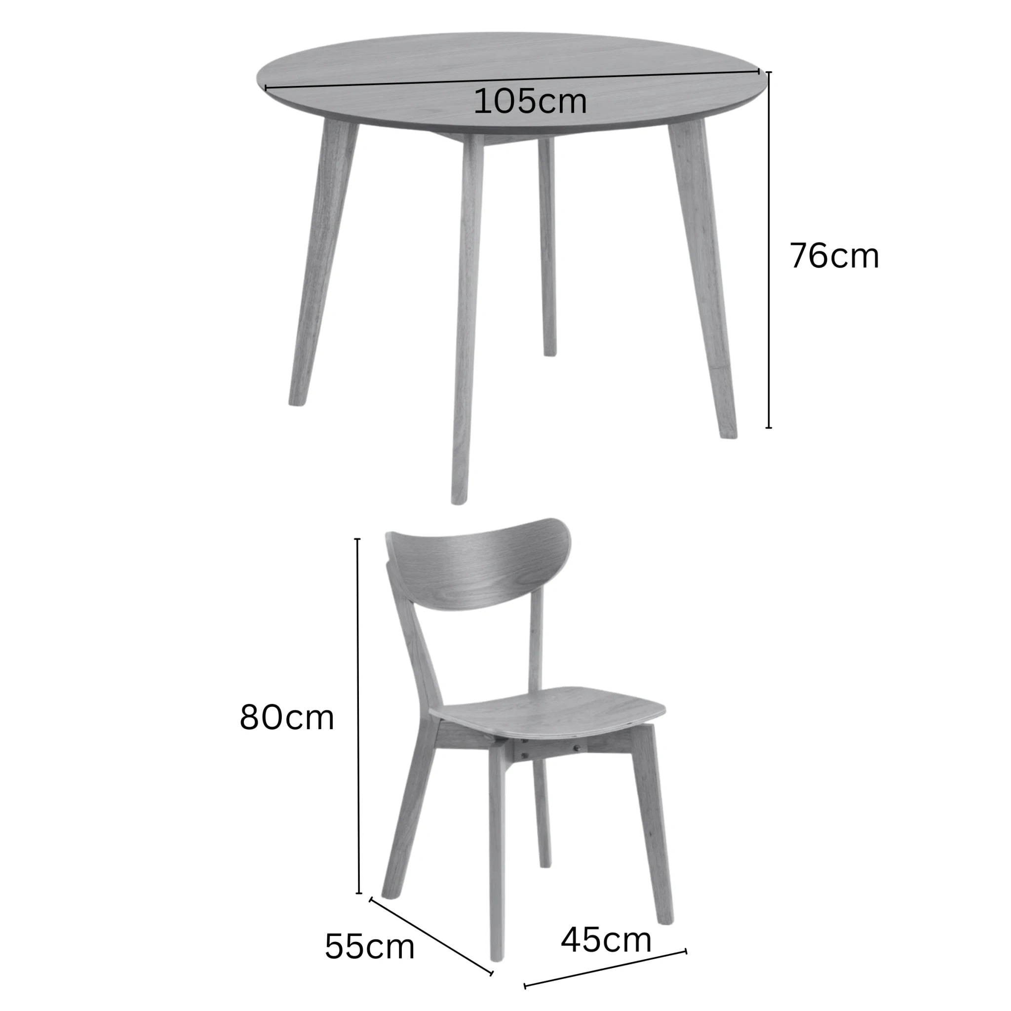 Hjem Design Roxby Round Dining Table Set, White