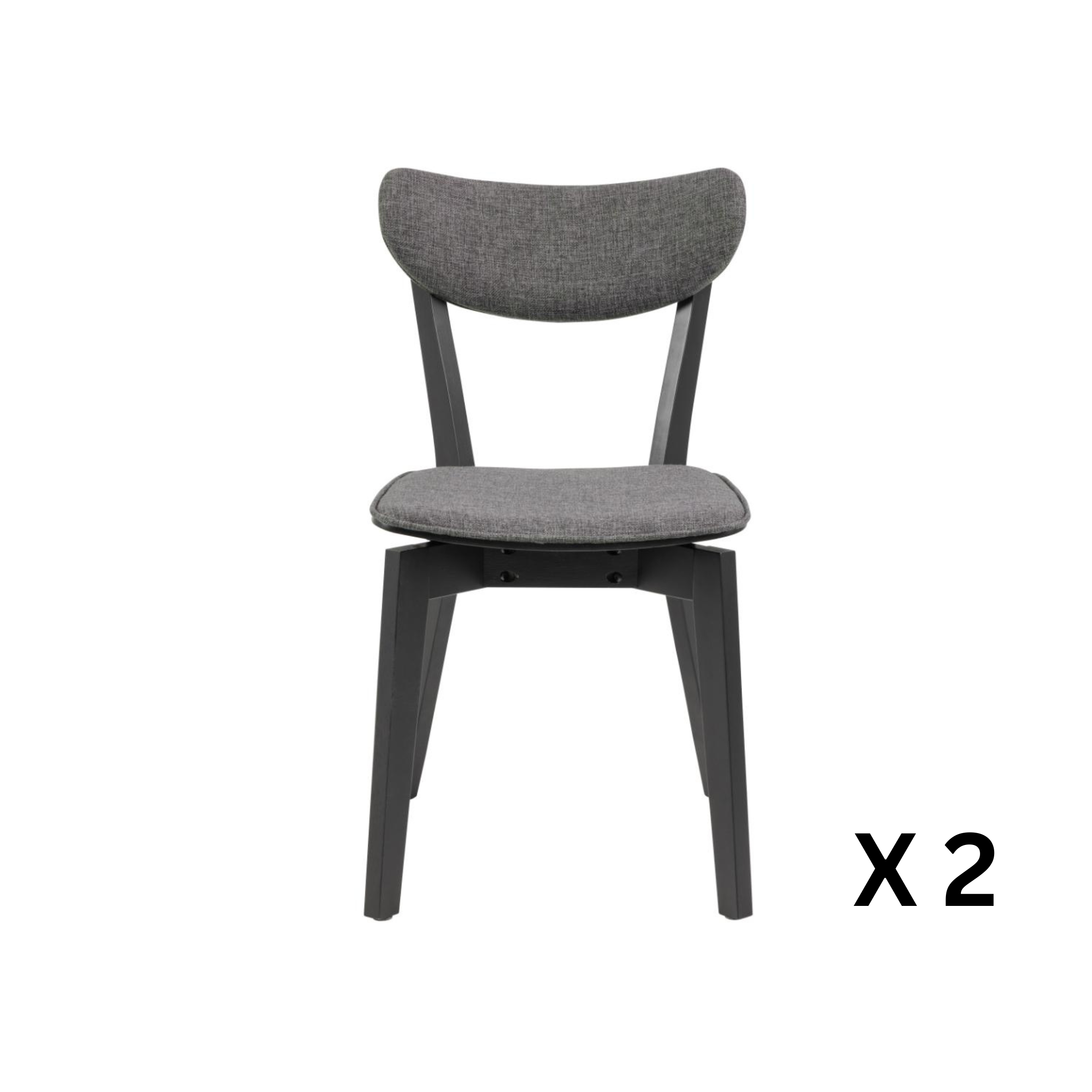 Hjem Design Roxby Dining Chair, Grey, Set of 2
