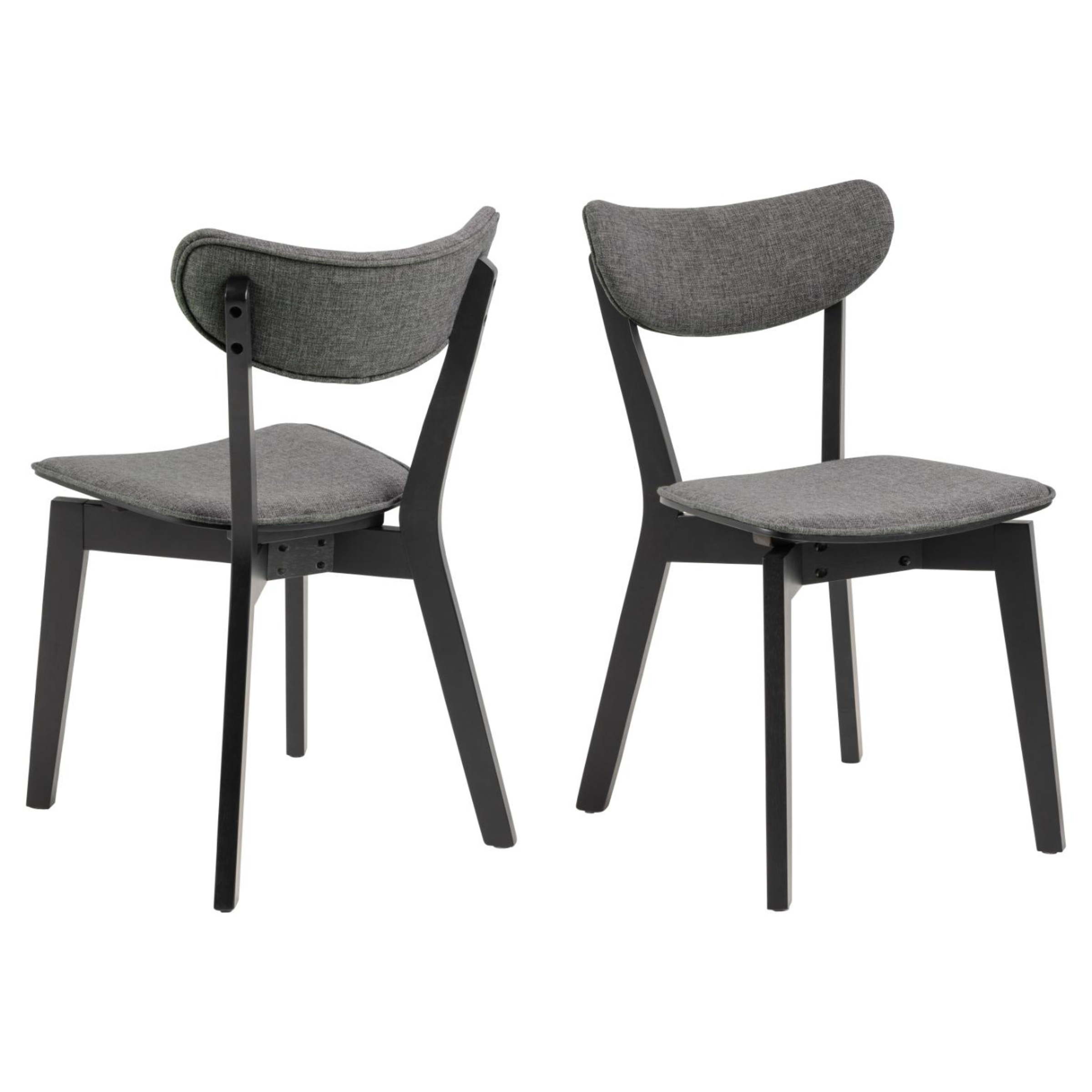 Hjem Design Roxby Dining Chair, Grey, Set of 2