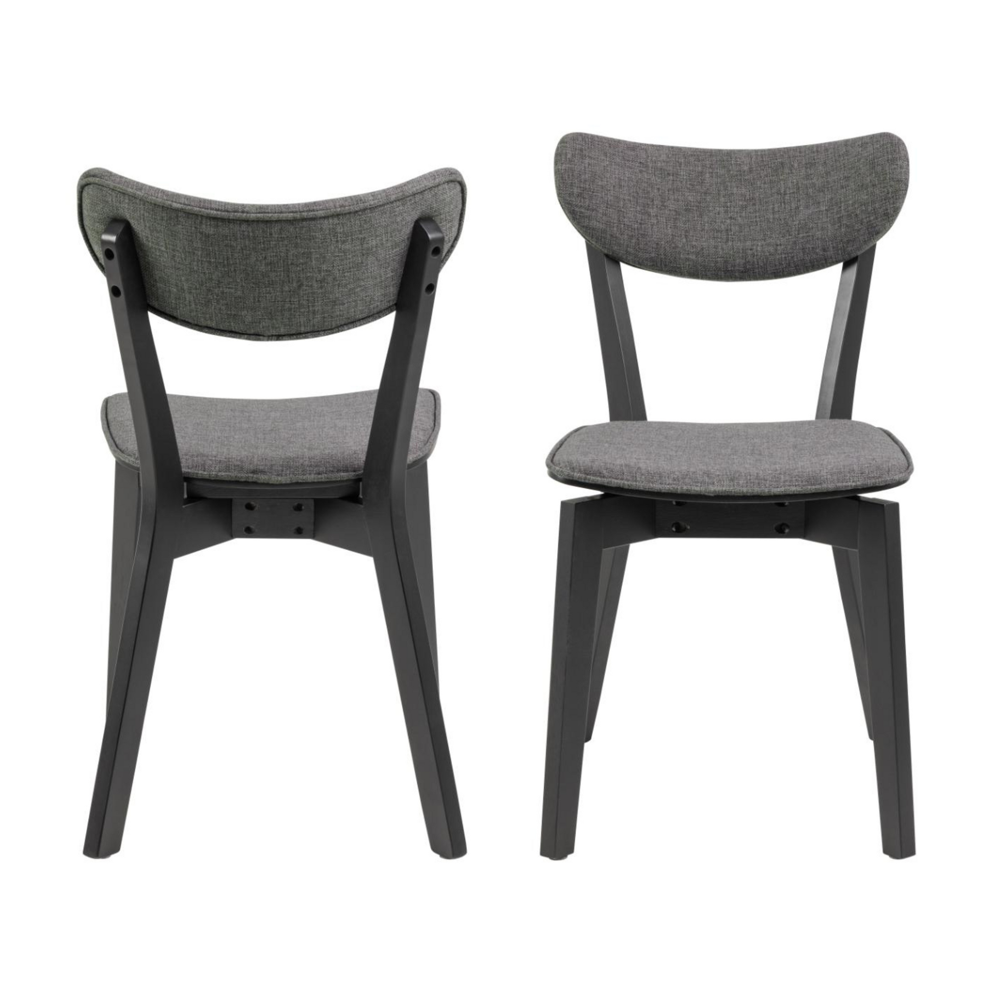 Hjem Design Roxby Dining Chair, Grey, Set of 2
