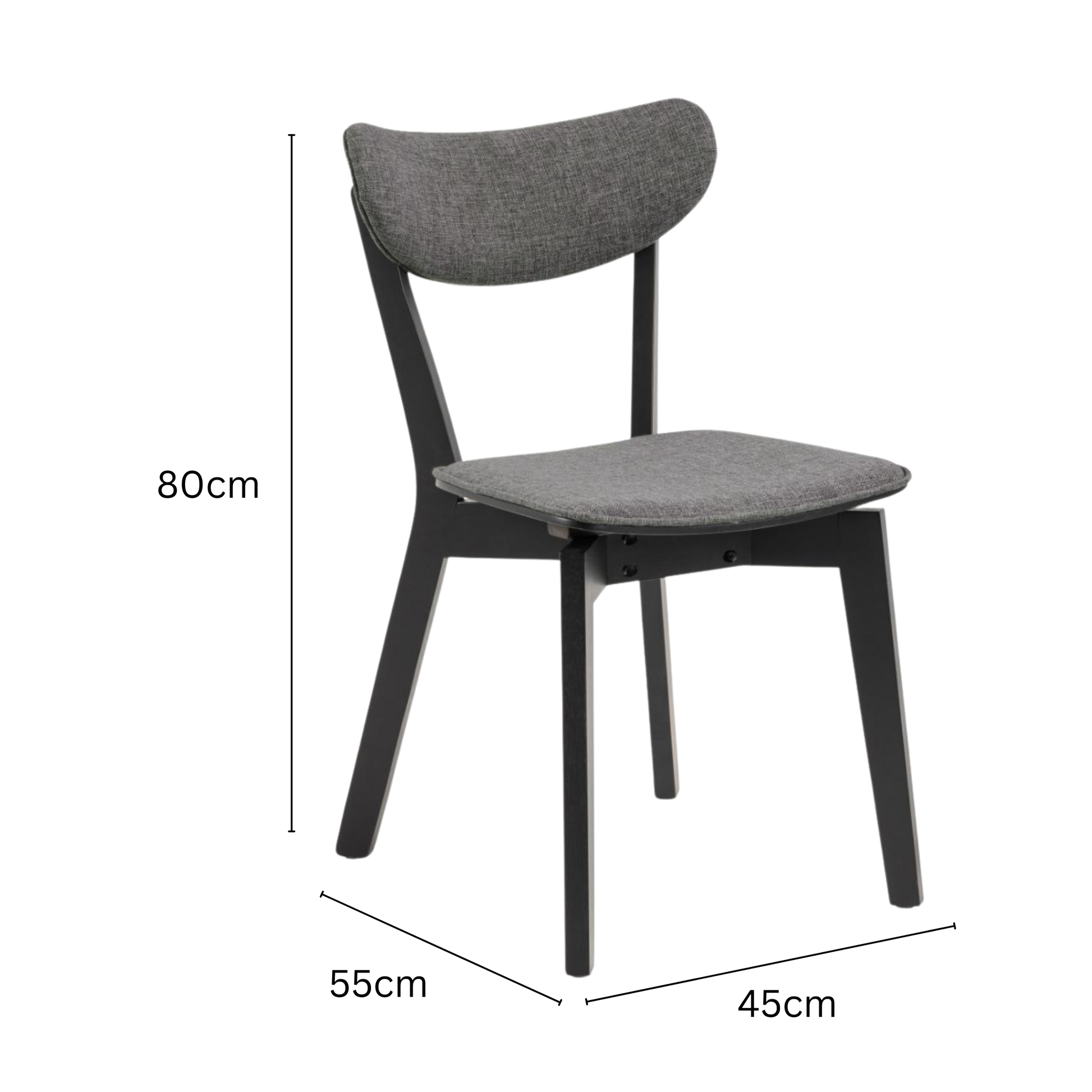 Hjem Design Roxby Dining Chair, Grey, Set of 2