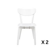 Hjem Design Roxby Dining Chair, White, Set of 2