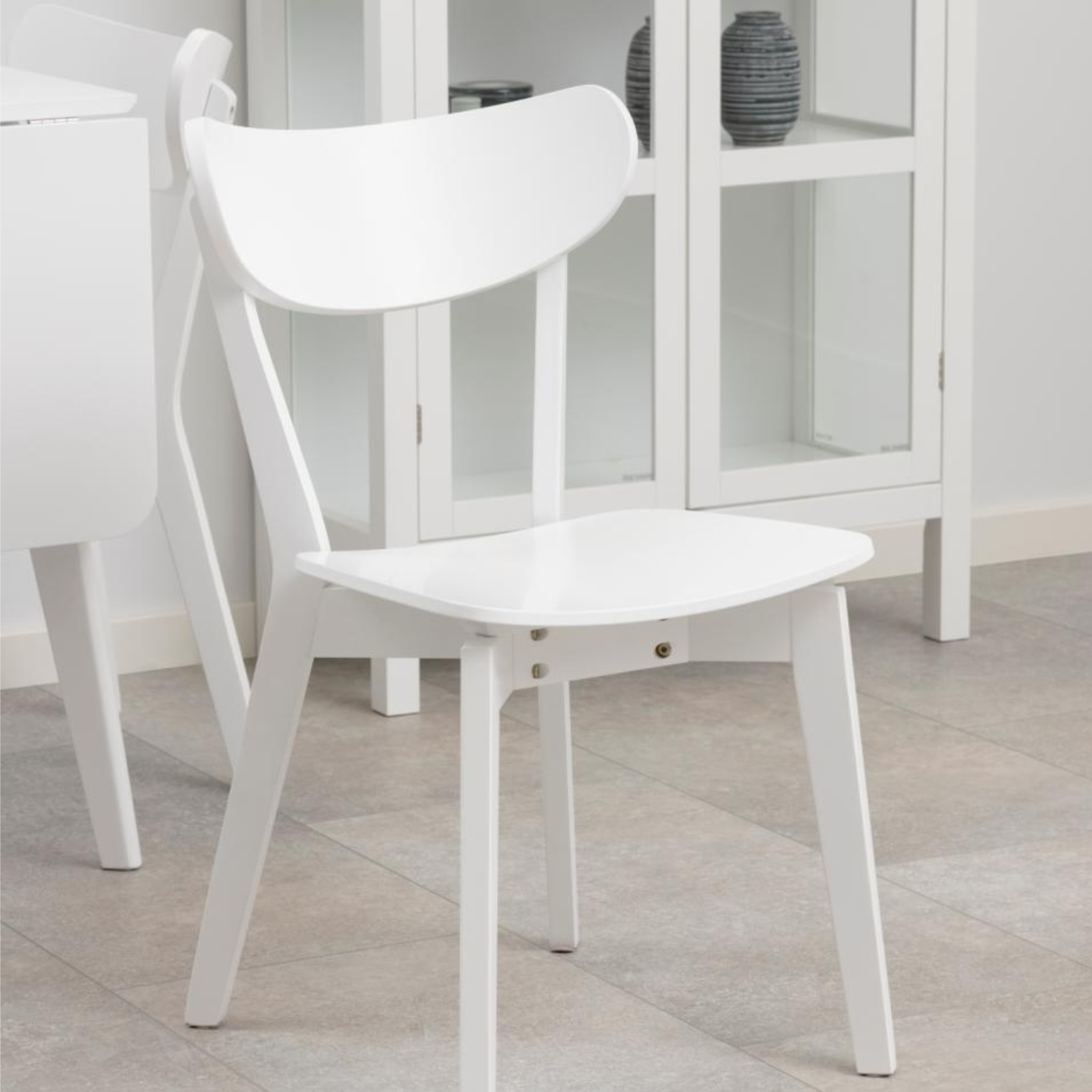 Hjem Design Roxby Dining Chair, White, Set of 2