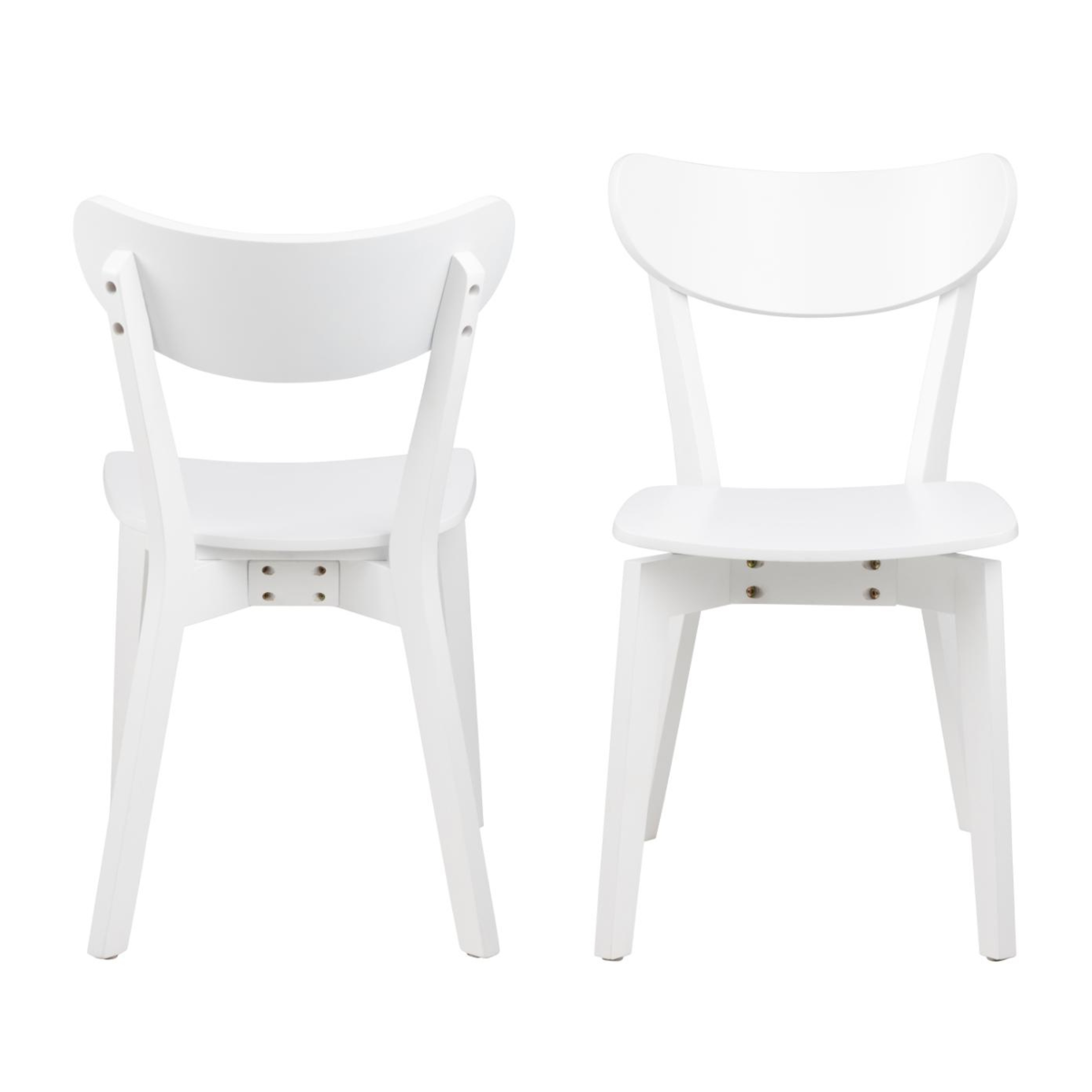 Hjem Design Roxby Dining Chair, White, Set of 2