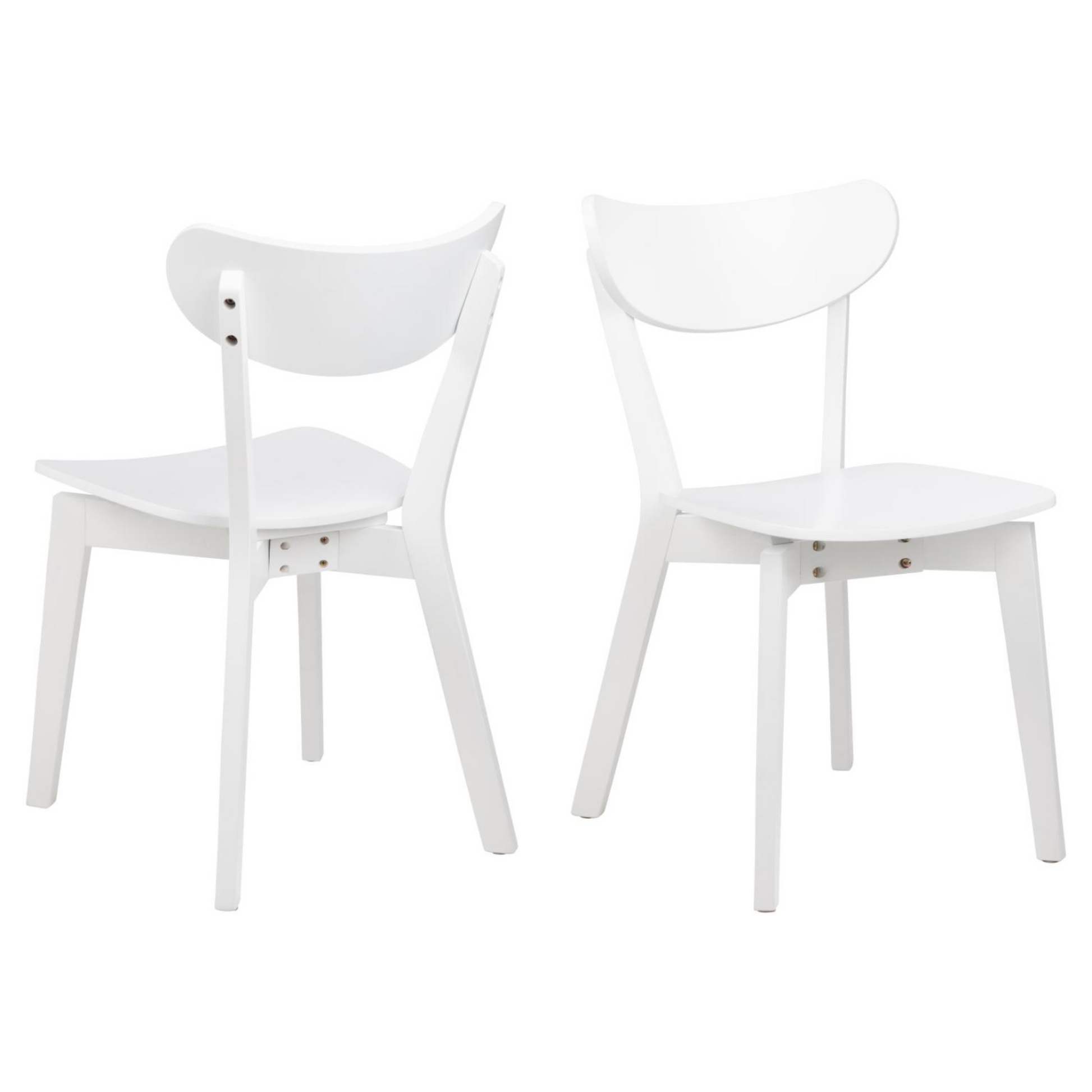 Hjem Design Roxby Dining Chair, White, Set of 2