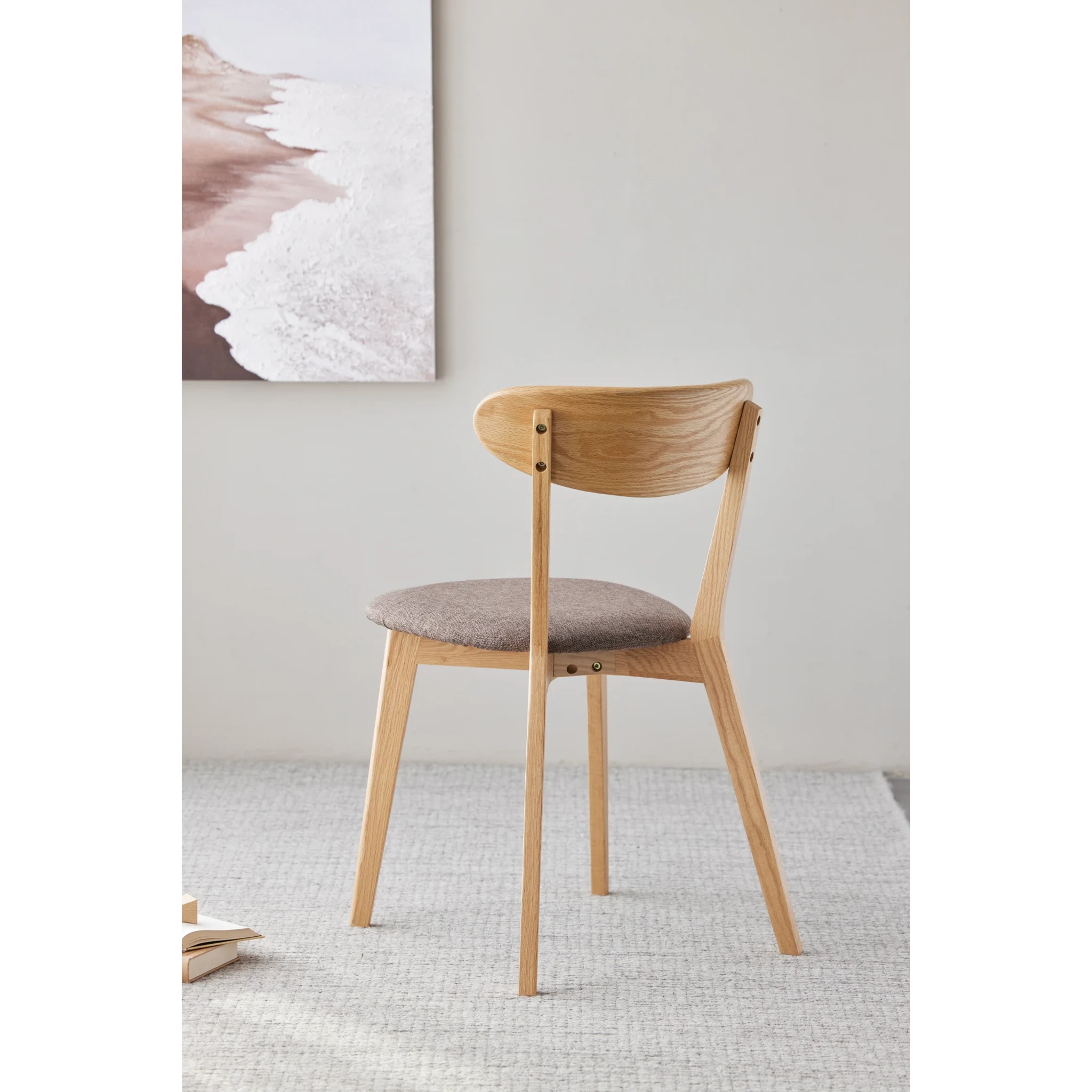 Solidwood Fuji Dining Chair, Natural Wood, Set of 4