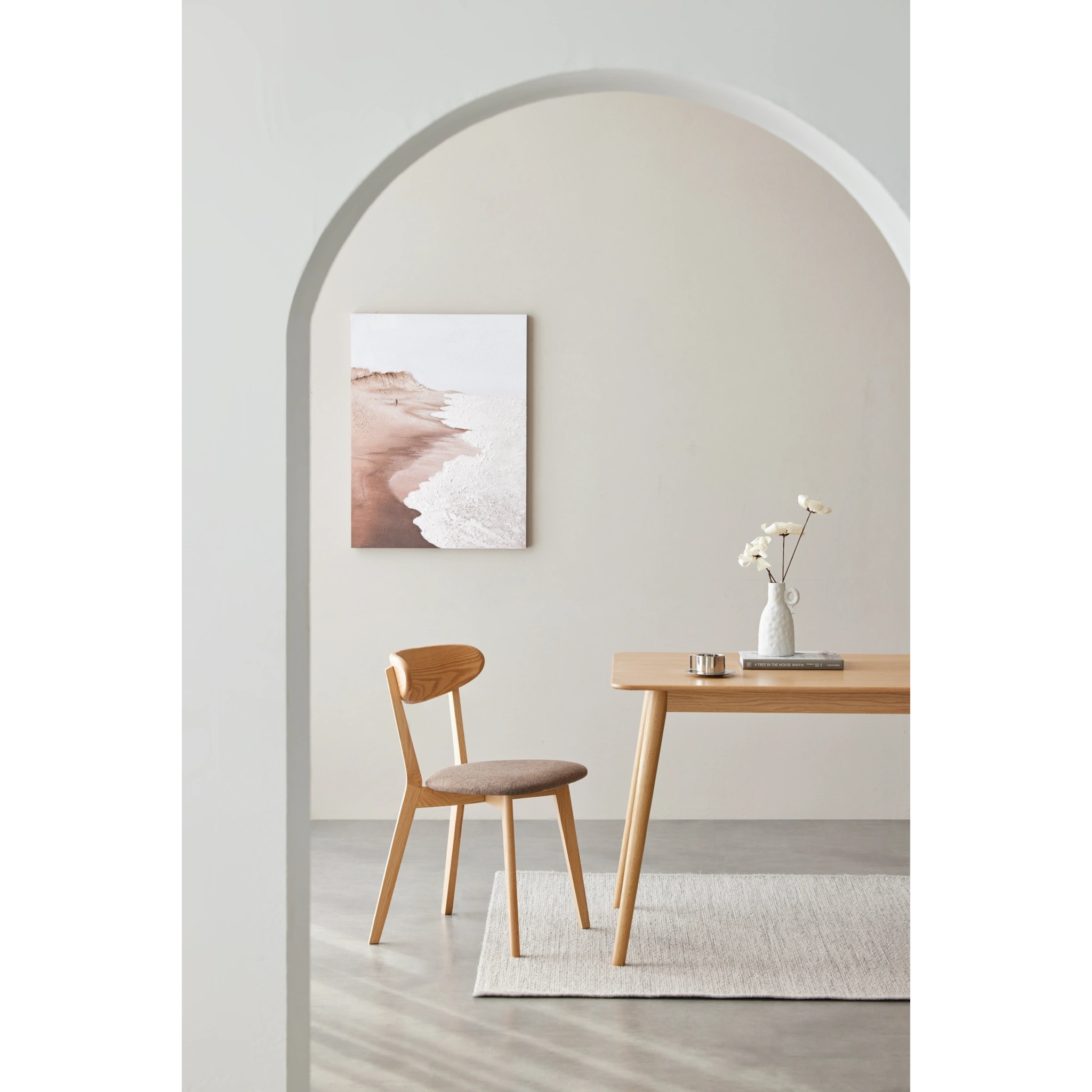 Solidwood Fuji Dining Chair, Natural Wood, Set of 4