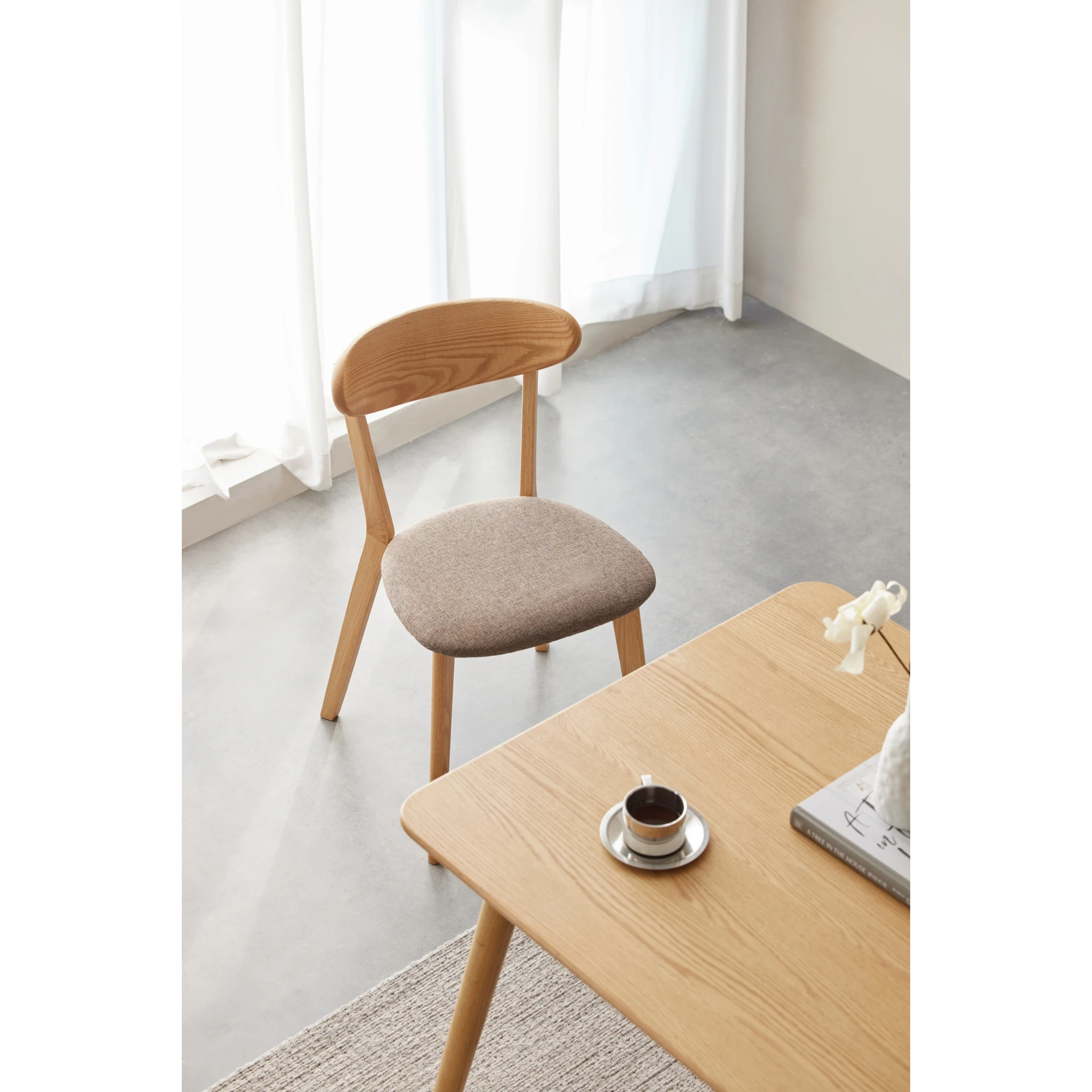 Solidwood Fuji Dining Chair, Natural Wood, Set of 4