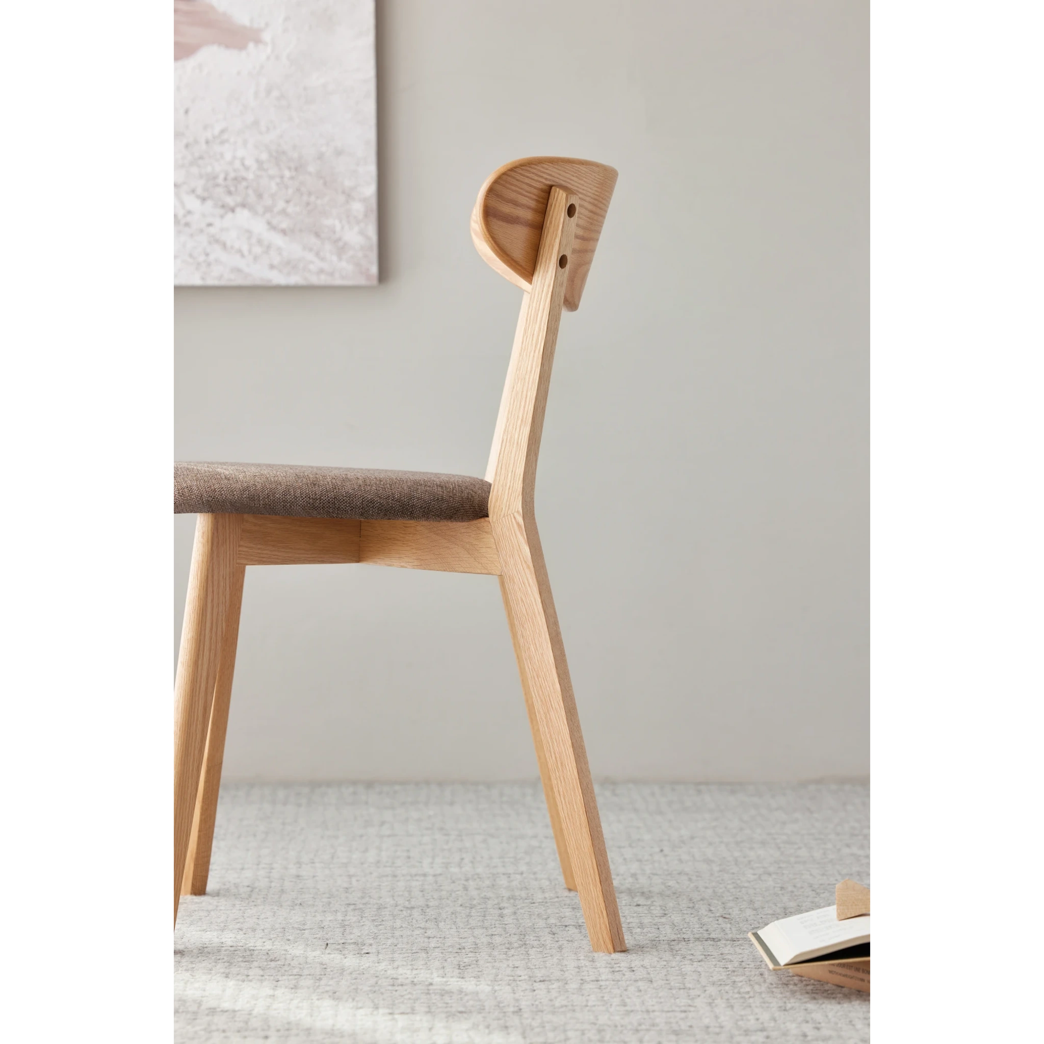 Solidwood Fuji Dining Chair, Natural Wood, Set of 4