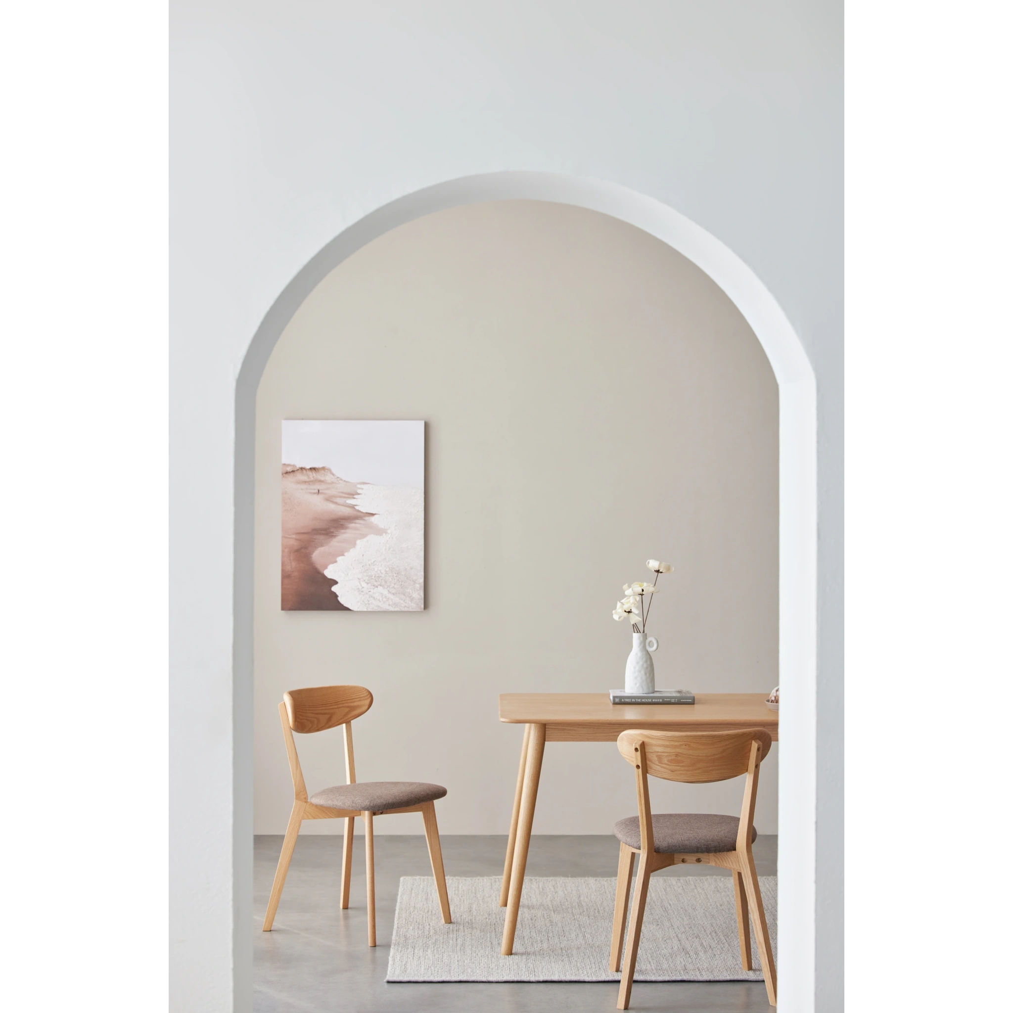 Solidwood Fuji Dining Chair, Natural Wood, Set of 4