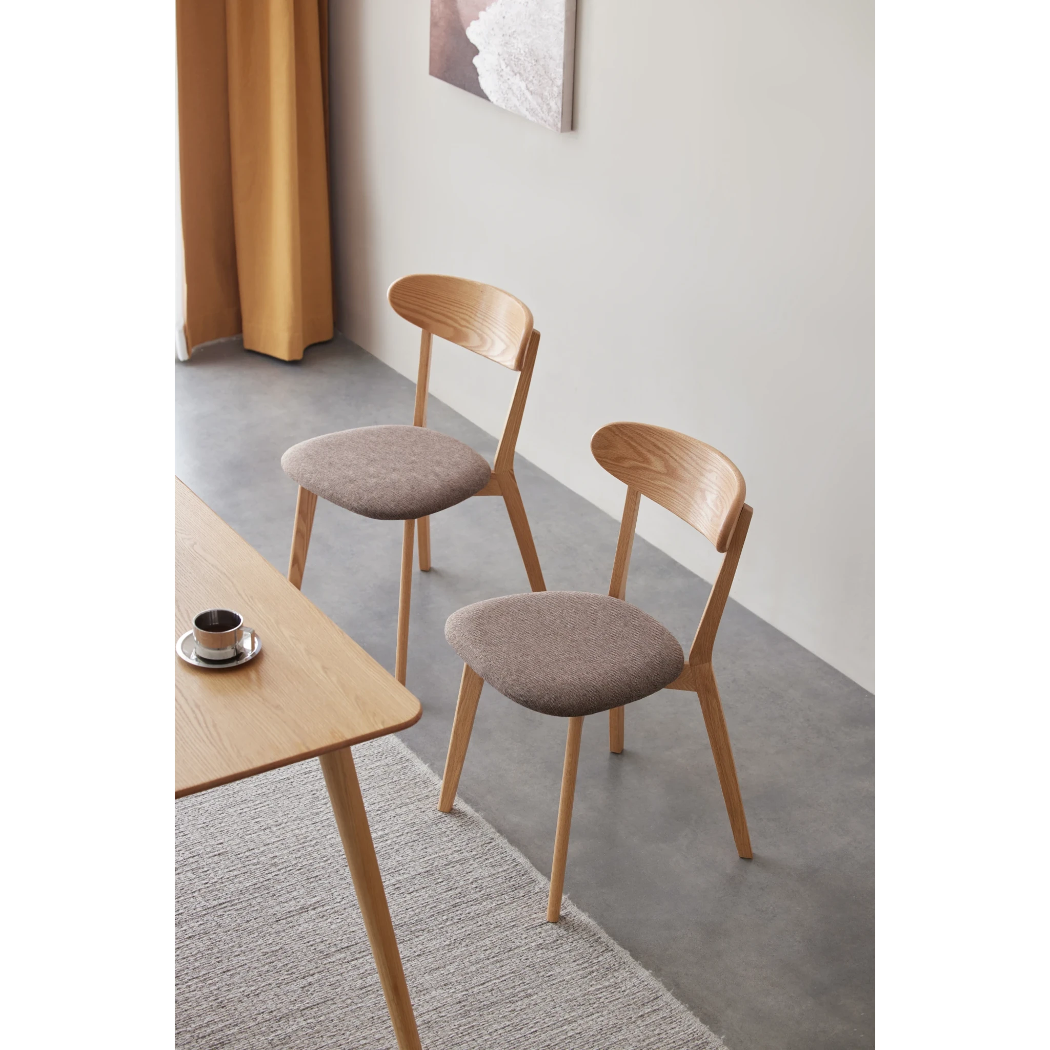 Solidwood Fuji Dining Chair, Natural Wood, Set of 4