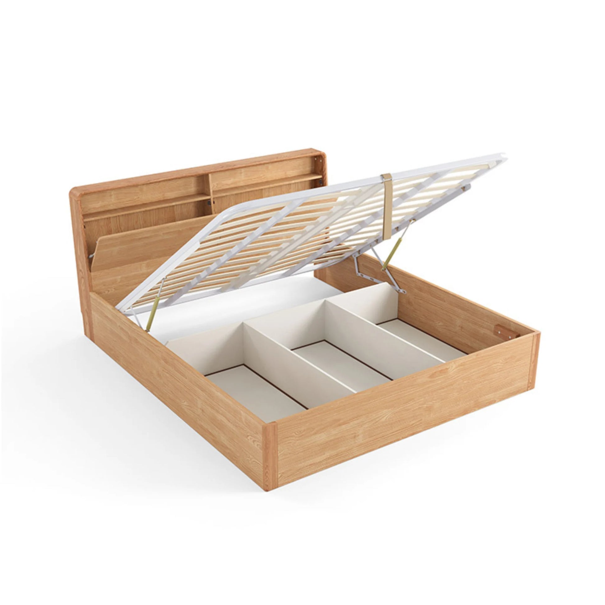 Linspire Aspire Bed Frame With Storage, Natural Wood