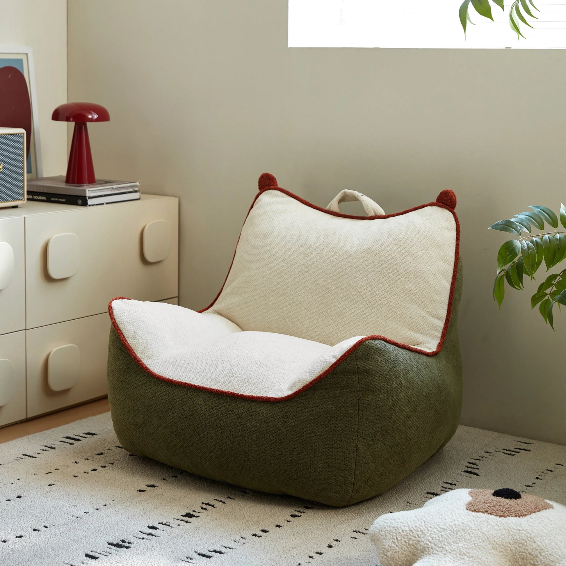 Linspire Banny Beanbags, White & Green