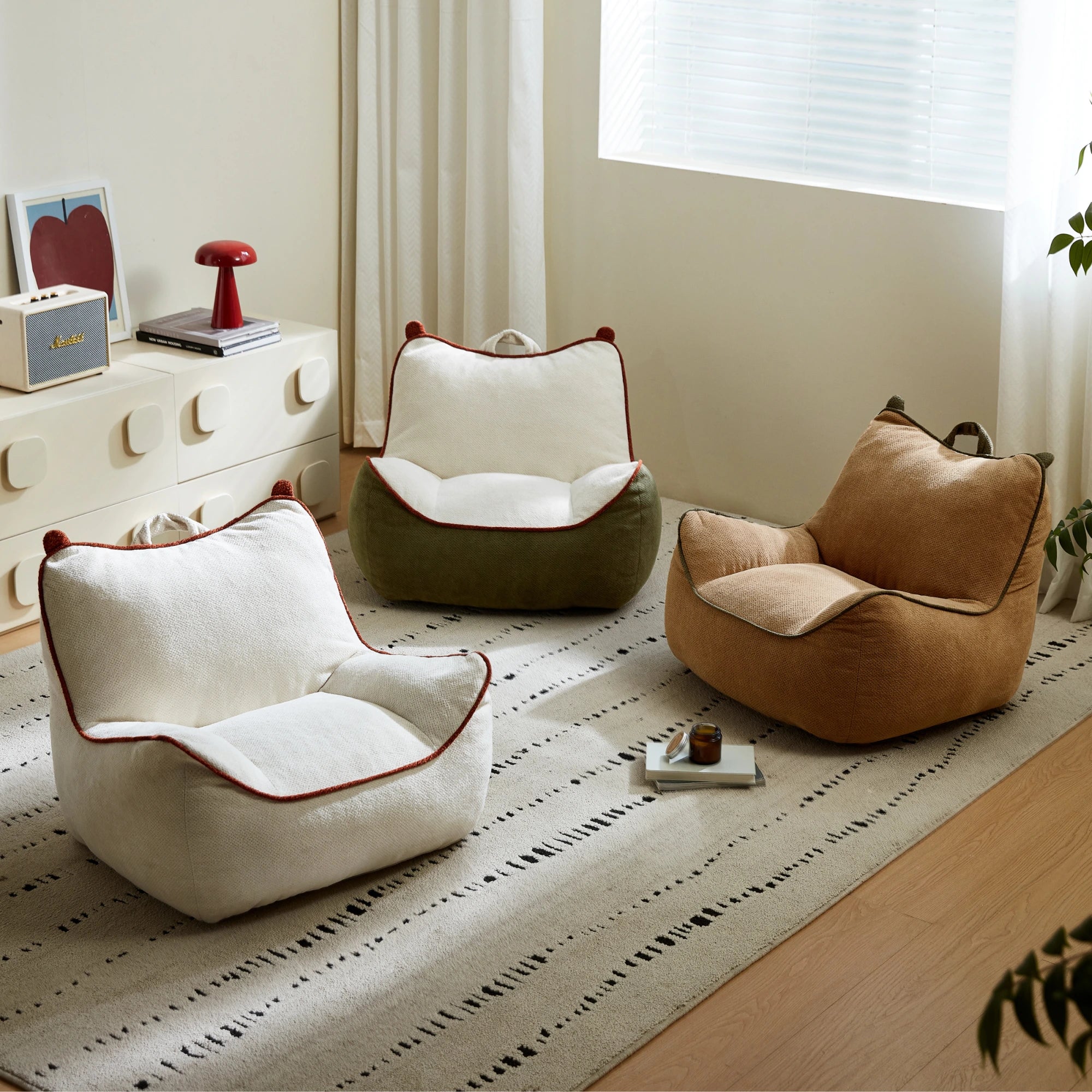 Linspire Banny Beanbags, White & Green