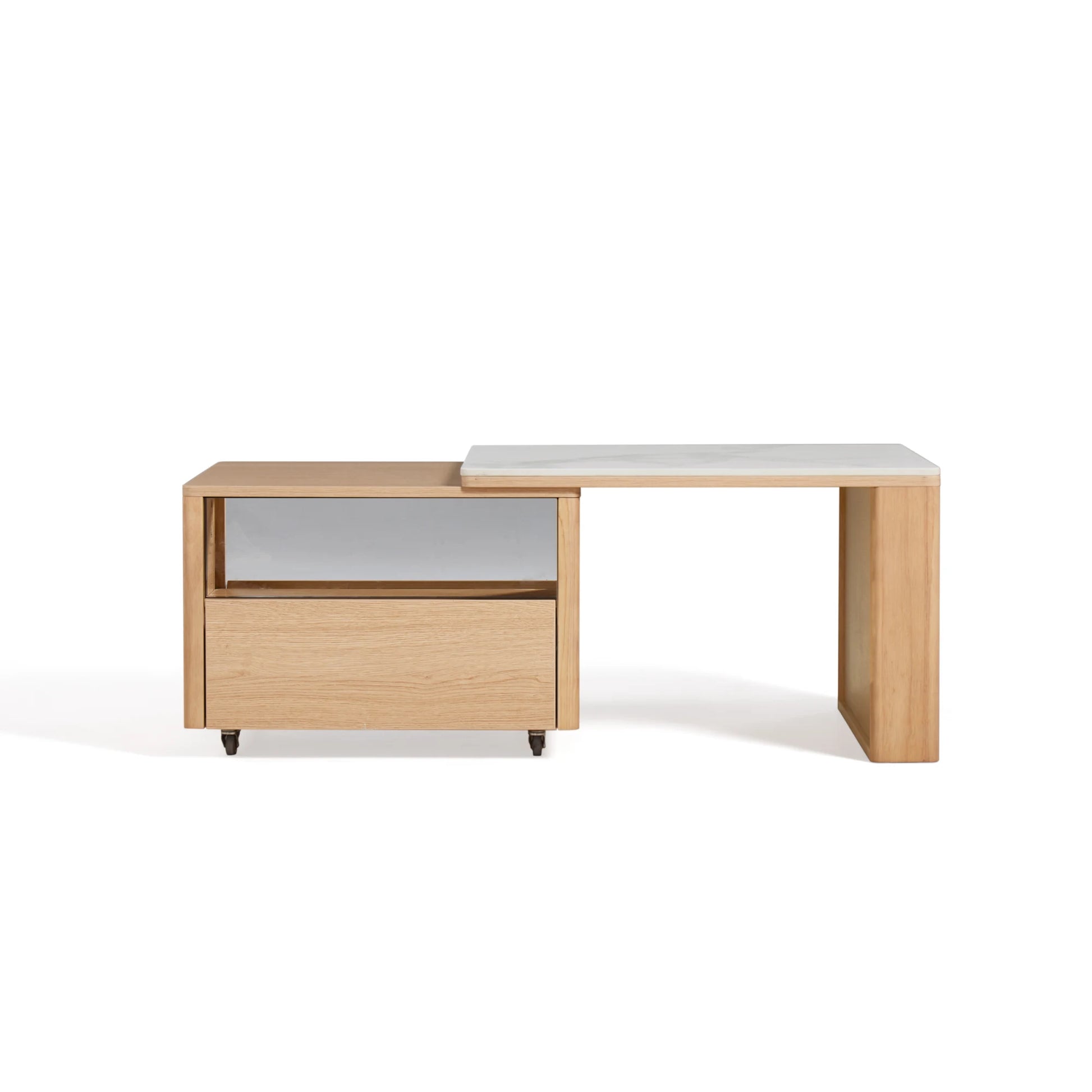 Linspire Cedar Extendable Coffee Table with Sintered Stone Top on Castors