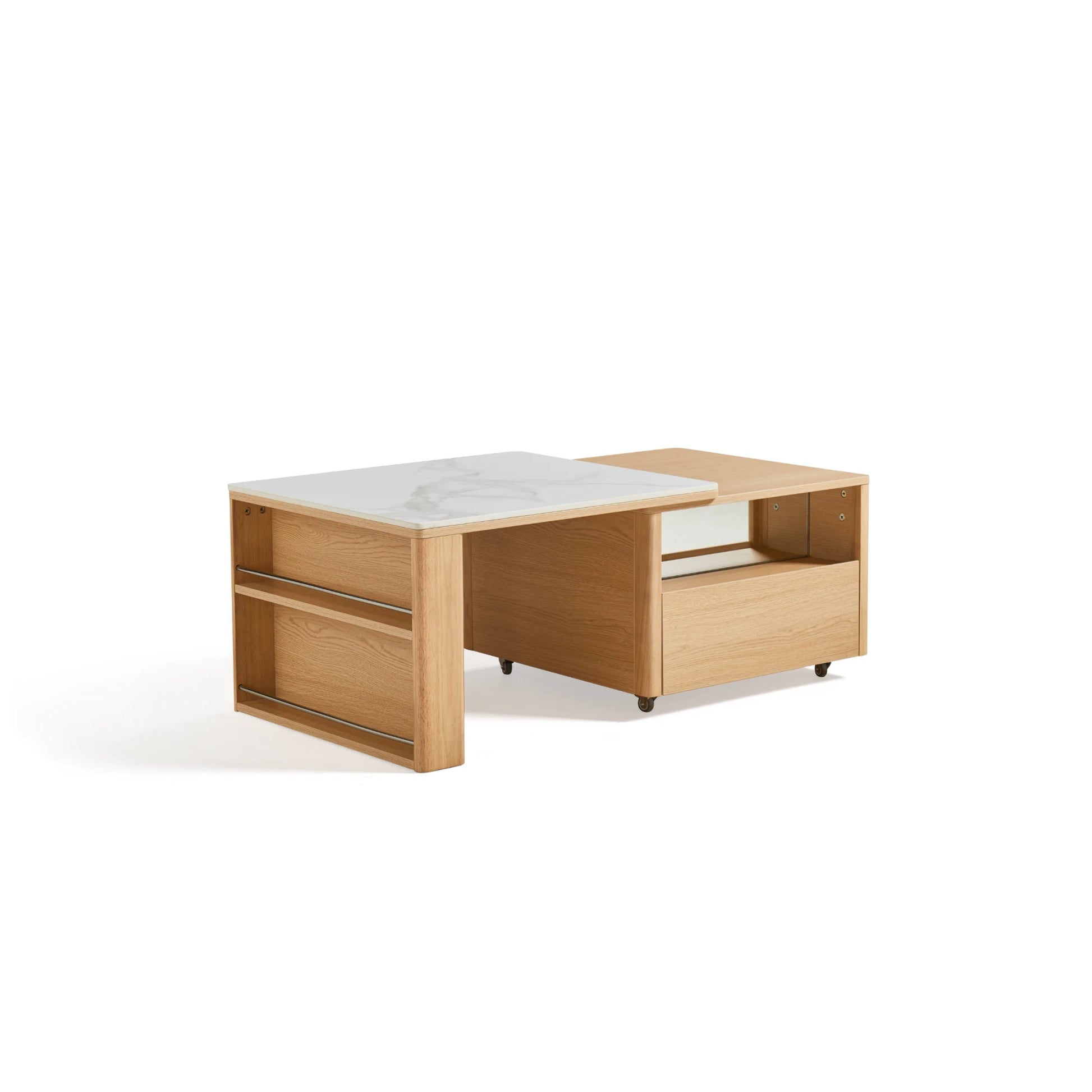 Linspire Cedar Extendable Coffee Table with Sintered Stone Top on Castors