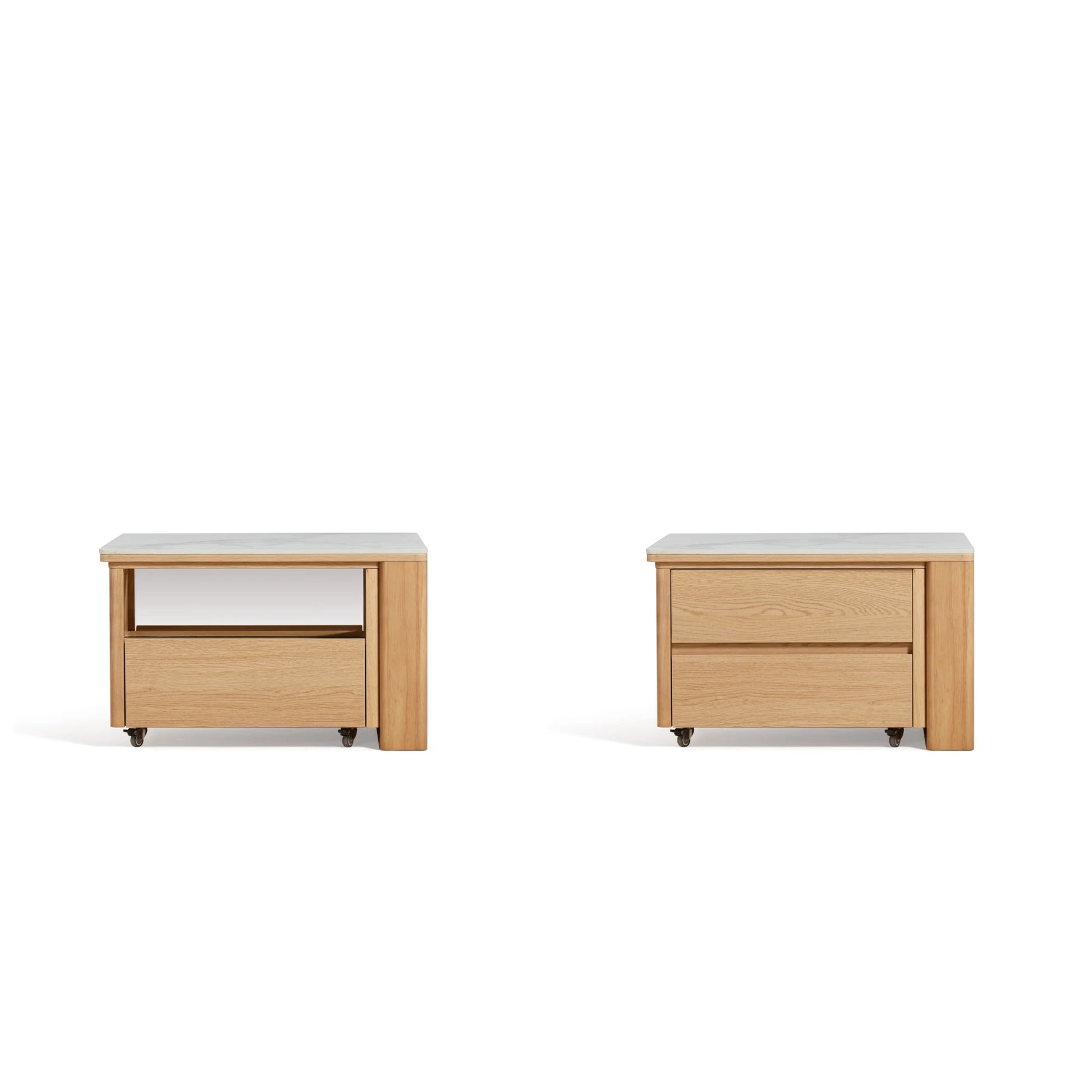 Linspire Cedar Extendable Coffee Table with Sintered Stone Top on Castors