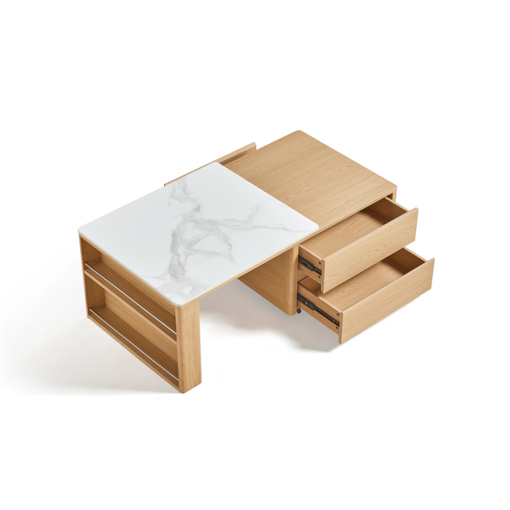 Linspire Cedar Extendable Coffee Table with Sintered Stone Top on Castors