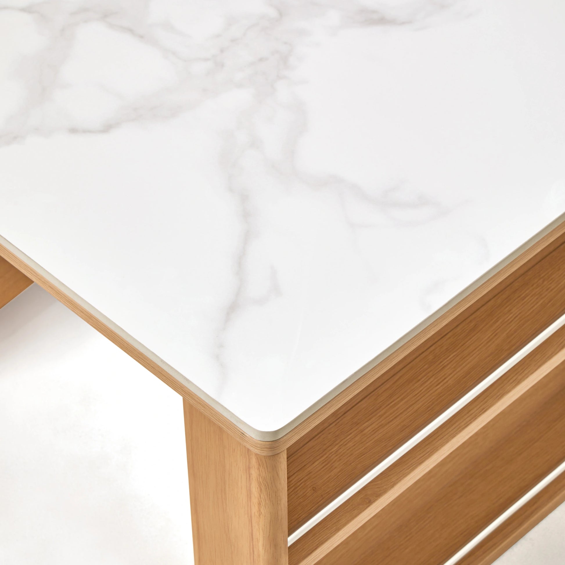 Linspire Cedar Extendable Coffee Table with Sintered Stone Top on Castors