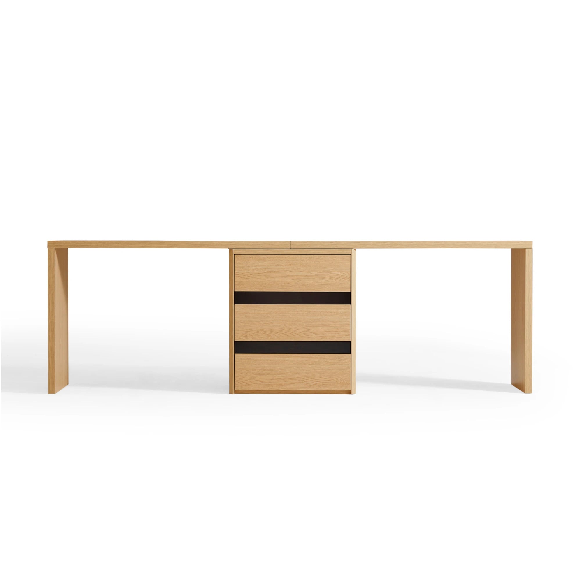 Linspire Cedar Dual Office Desk with 2 Chairs Set