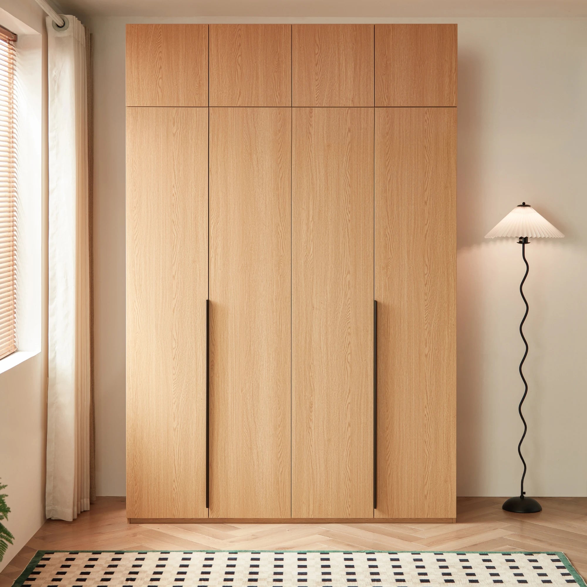 Linspire Cedar 4-Door Wardrobe with Top Cabinet