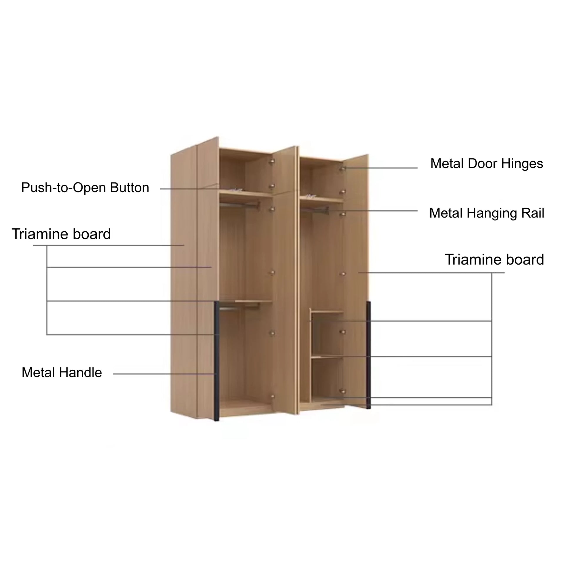 Linspire Cedar 4-Door Wardrobe with Top Cabinet
