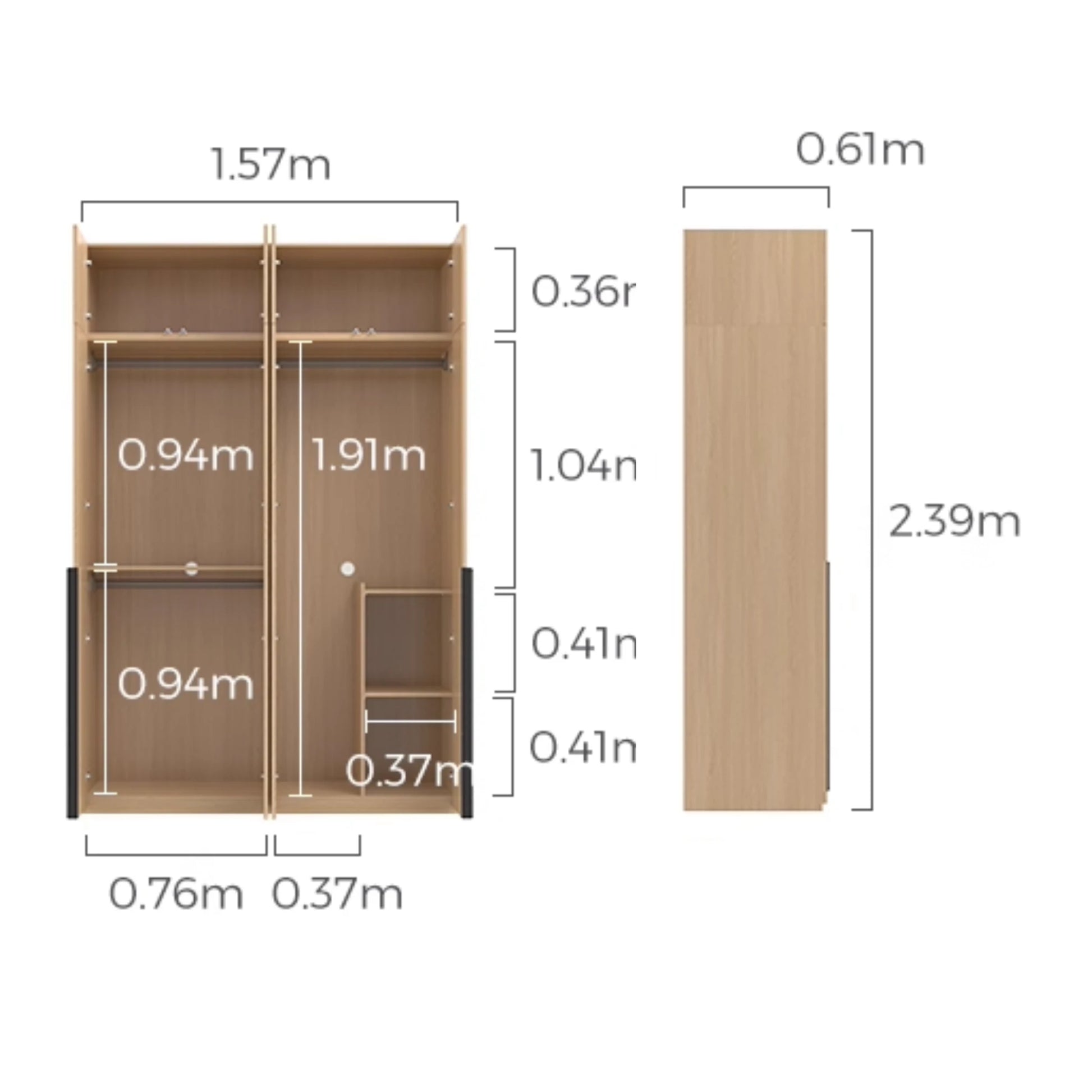 Linspire Cedar 4-Door Wardrobe with Top Cabinet