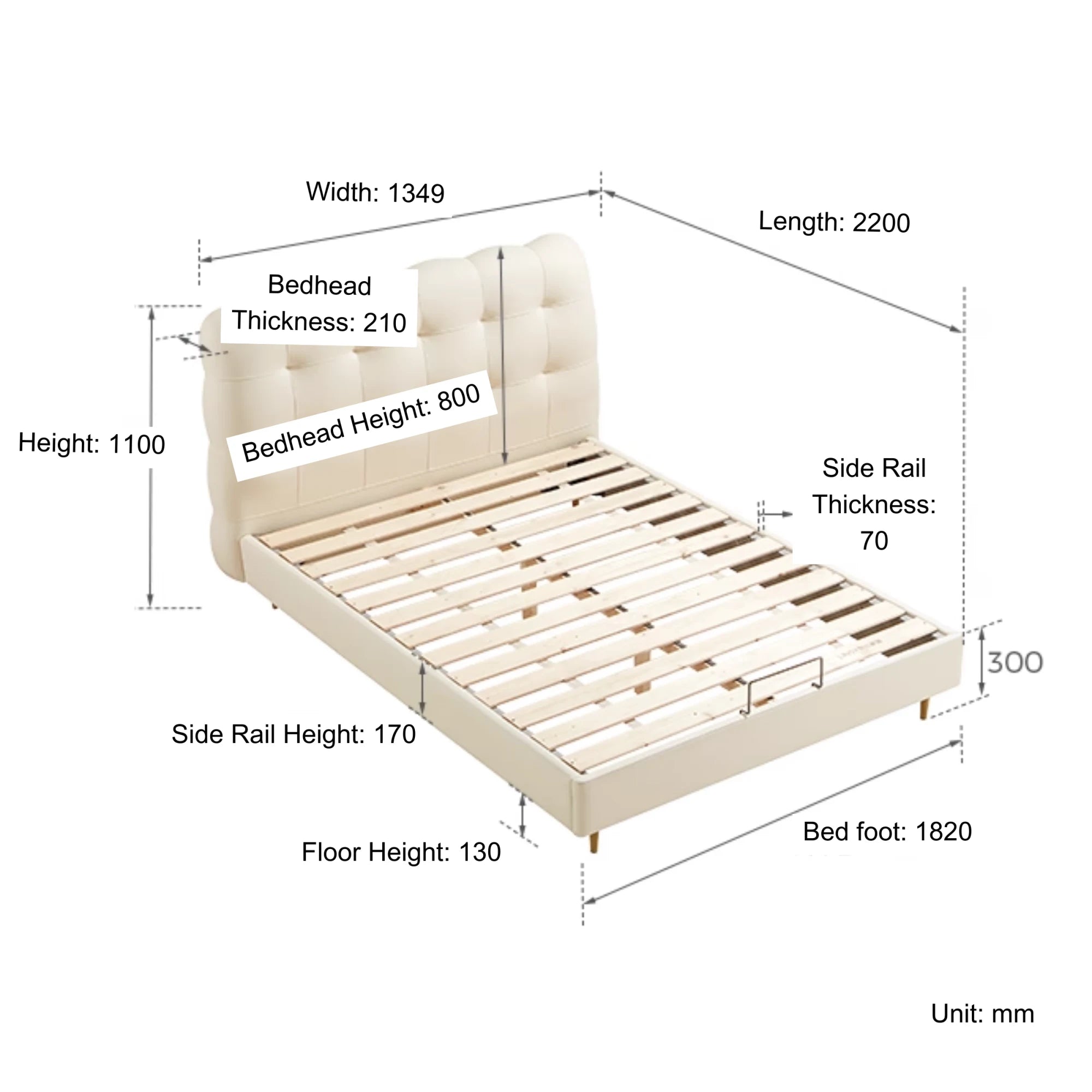 Linspire Darya Kids Bed Frame, 130x218x110cm