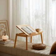 Linspire Edmond Adjustable Laptop Side Table, Natural Wood