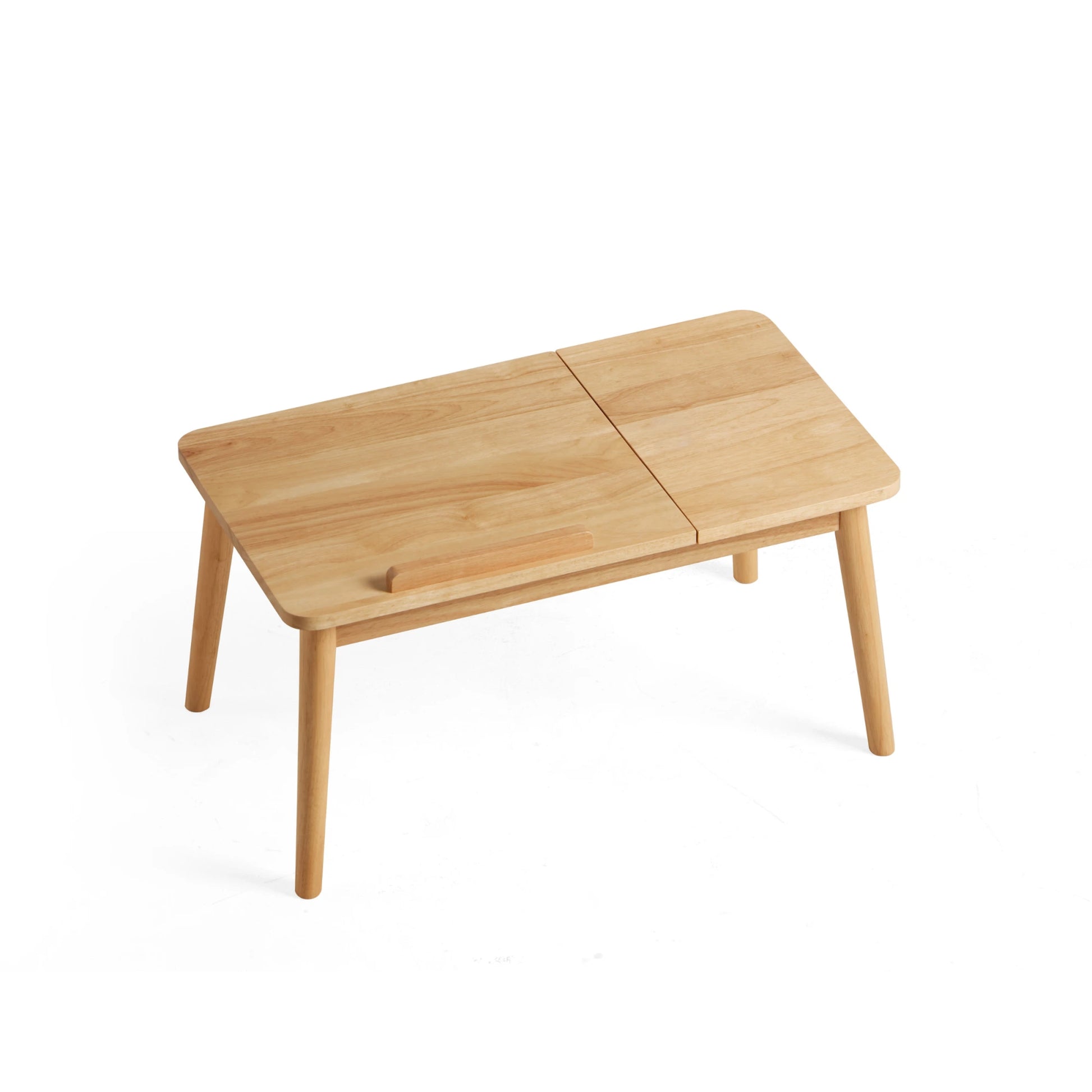 Linspire Edmond Adjustable Laptop Side Table, Natural Wood