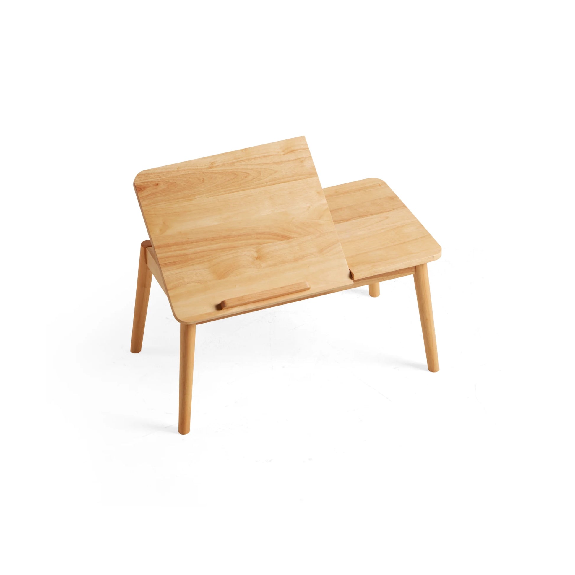 Linspire Edmond Adjustable Laptop Side Table, Natural Wood