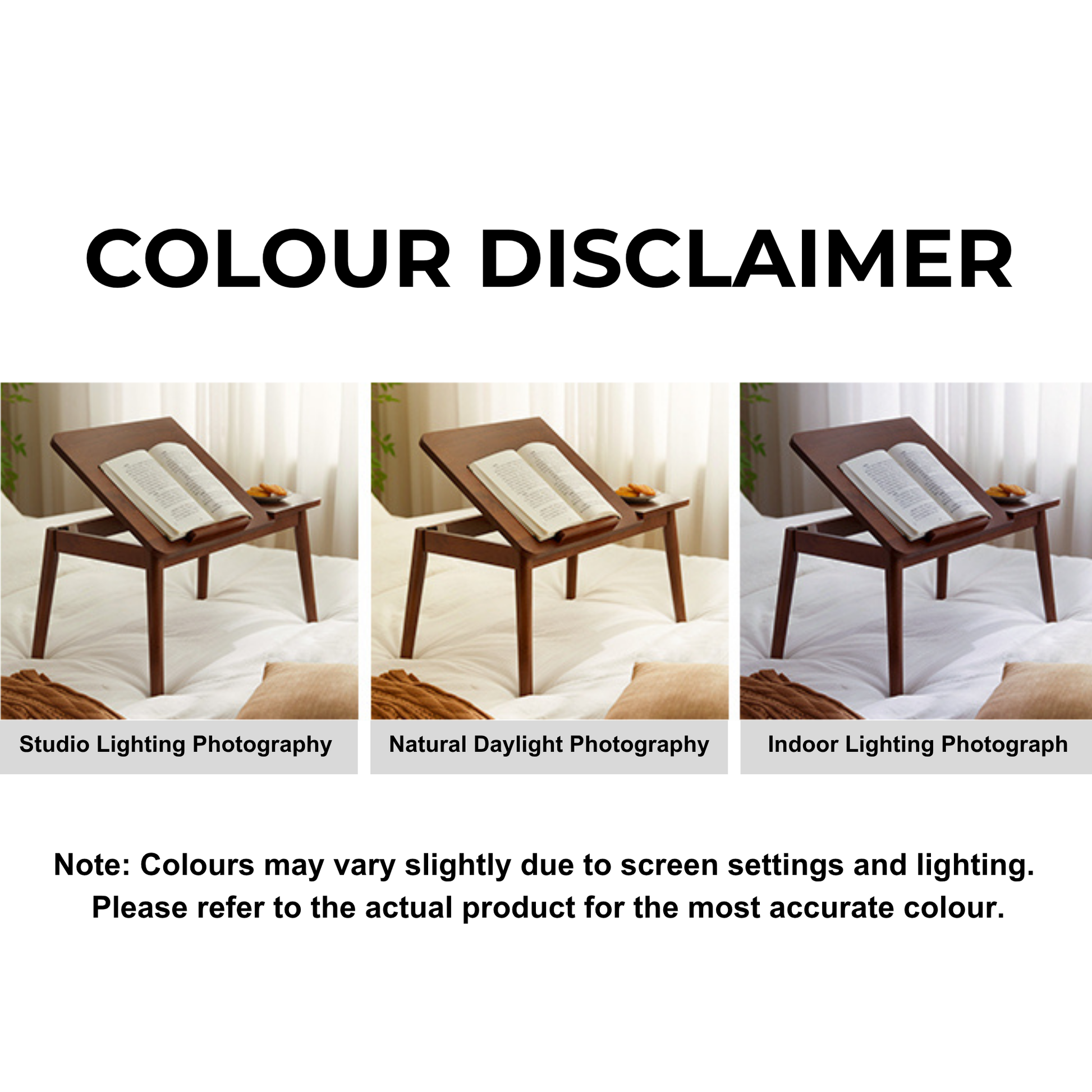 Linspire Edmond Adjustable Laptop Side Table, Dark Wood