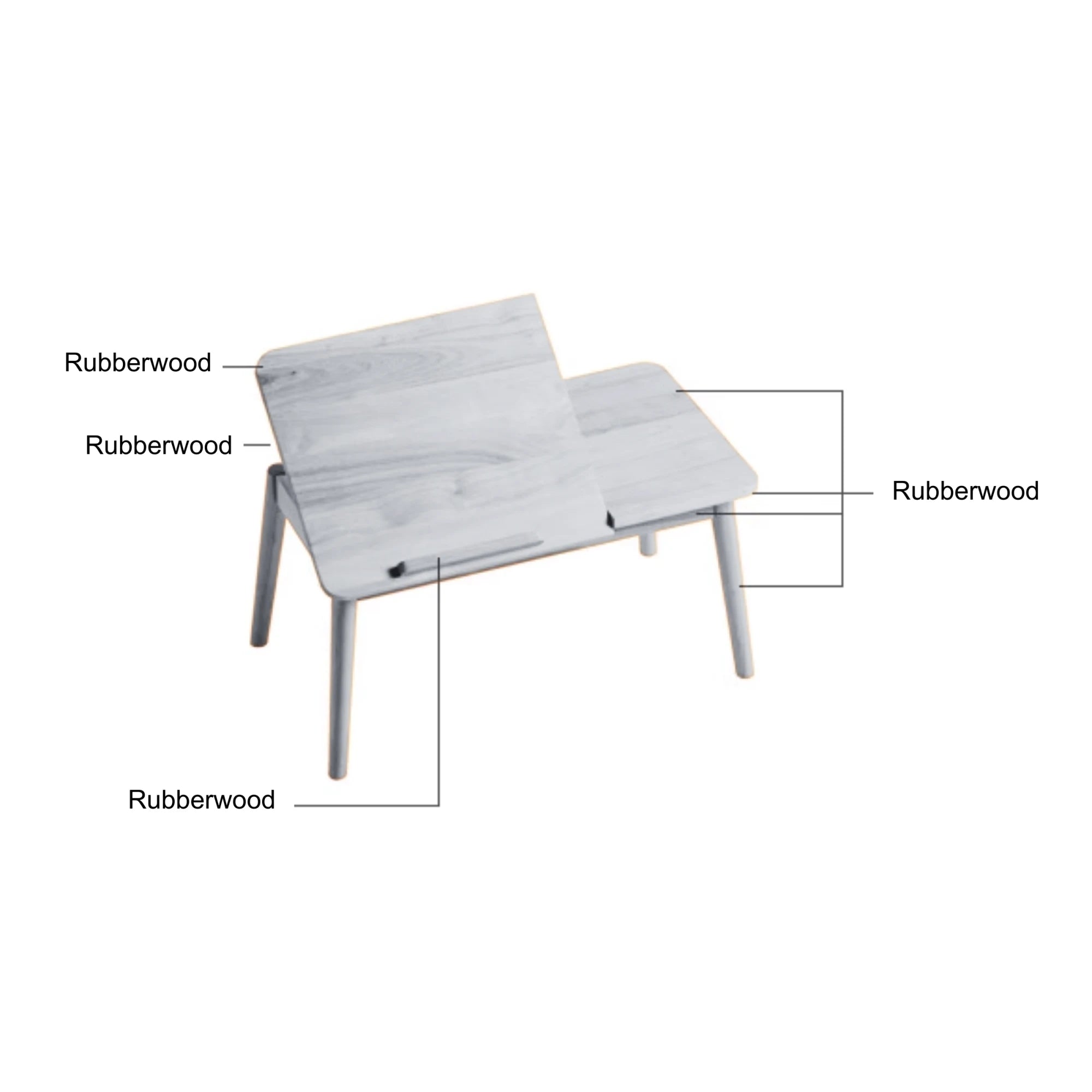 Linspire Edmond Adjustable Laptop Side Table, Dark Wood