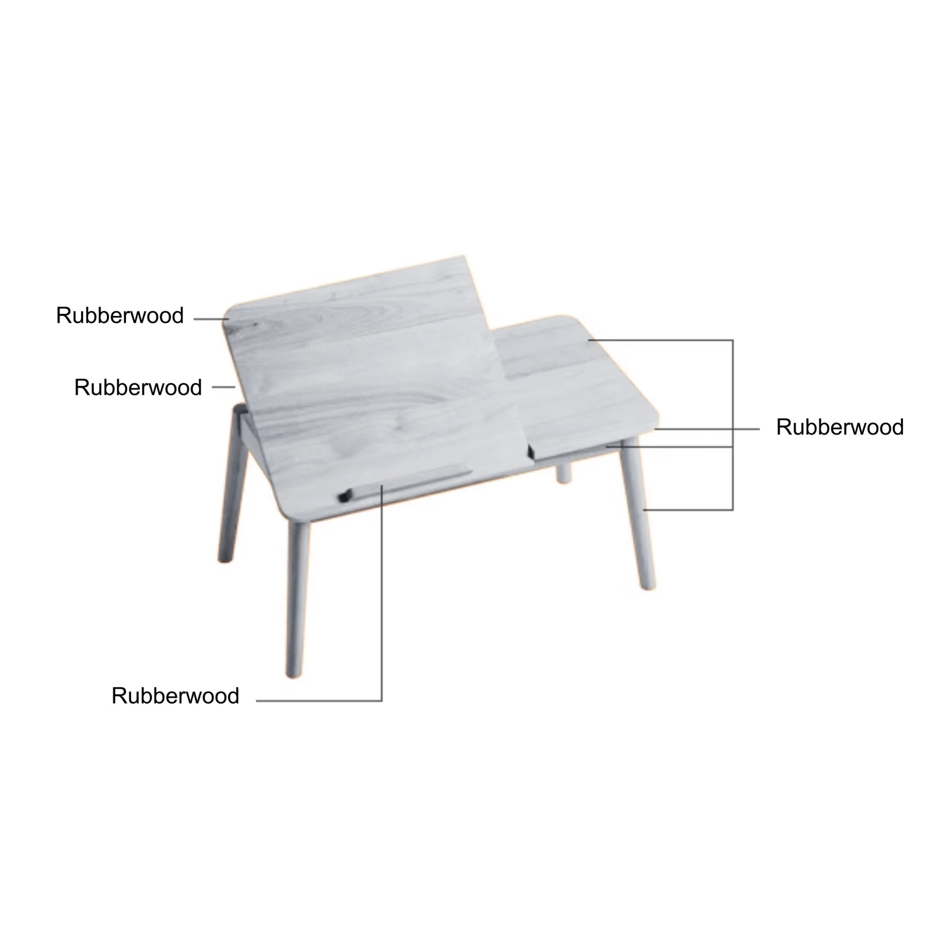 Linspire Edmond Adjustable Laptop Side Table, Dark Wood